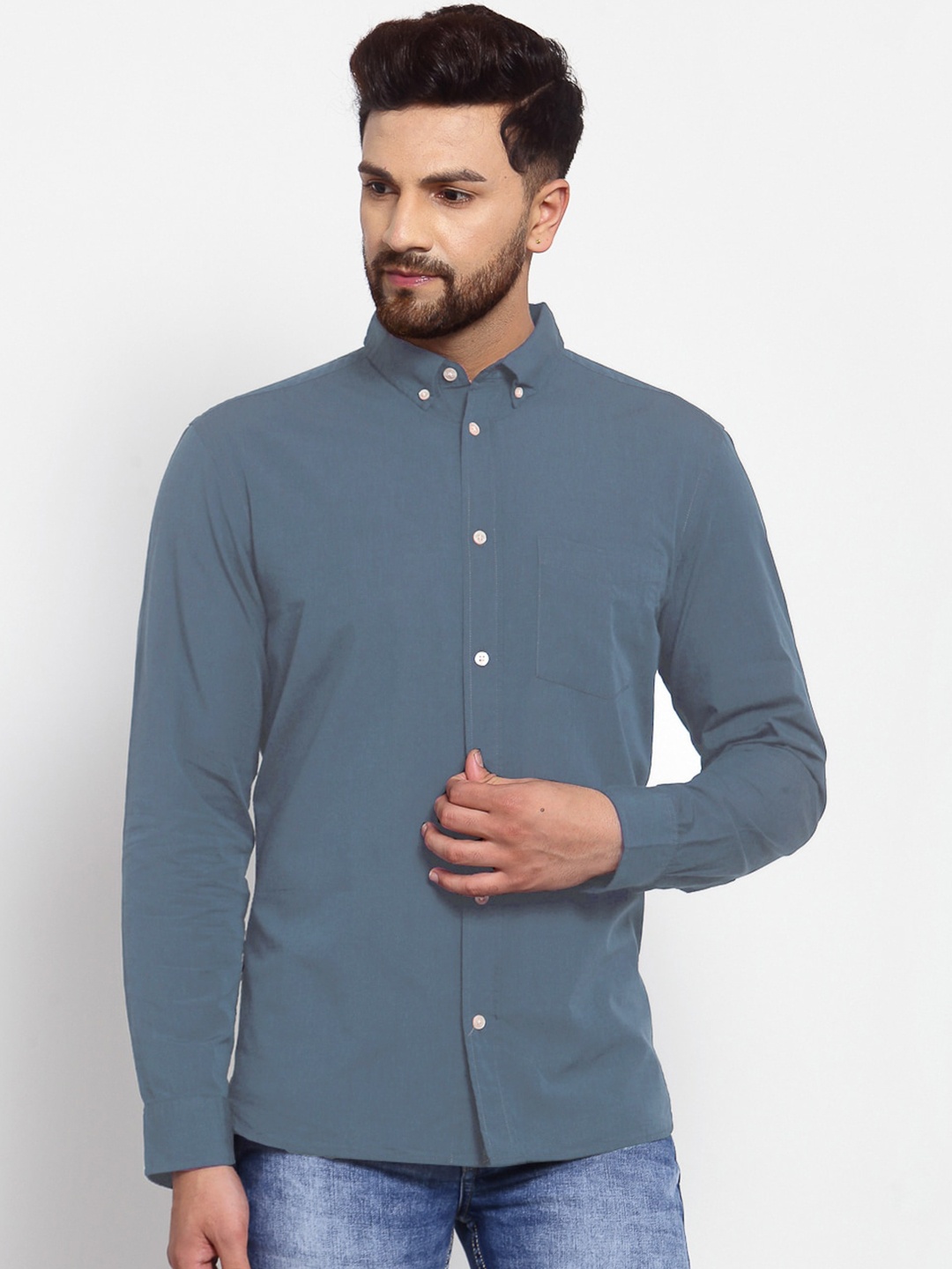 

KLOTTHE Men Grey Casual Shirt