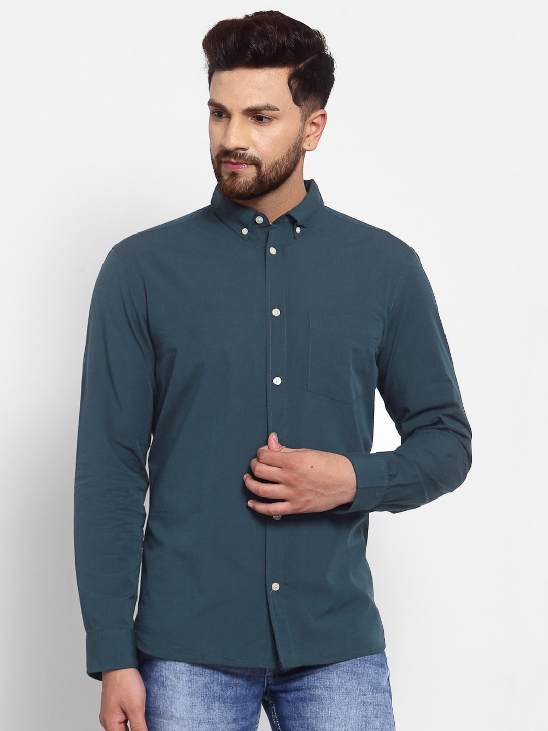 

KLOTTHE Men Green Casual Shirt