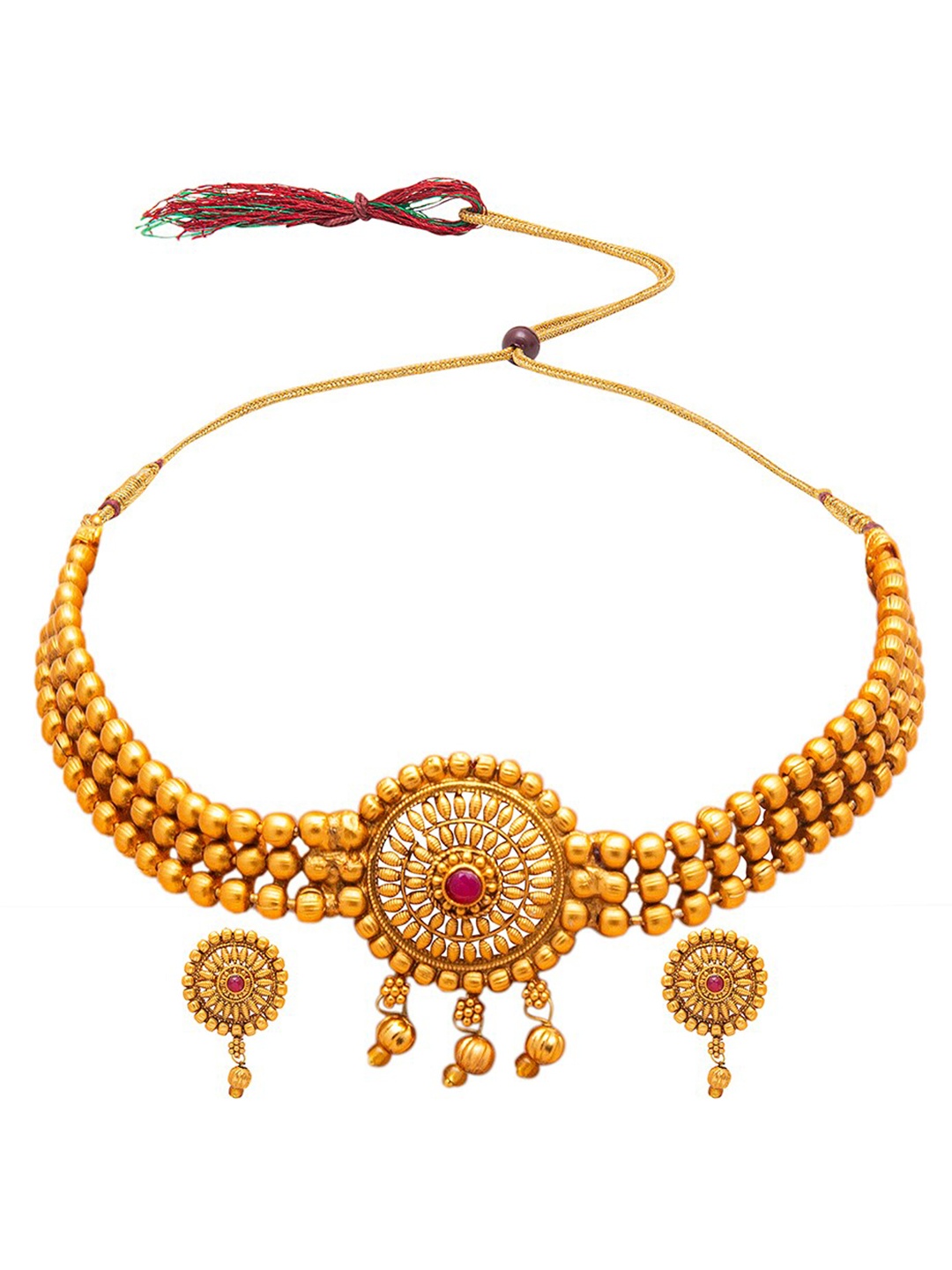 

Shining Jewel - By Shivansh Gold-Toned Brass Gold-Plated Choker Necklace