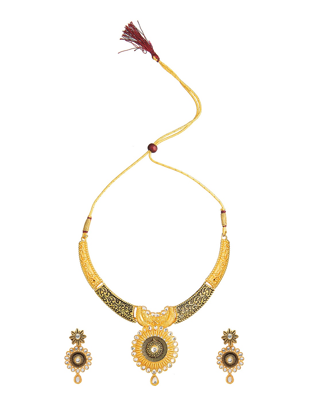 

Shining Jewel - By Shivansh Gold-Plated Brass Jewellery Set