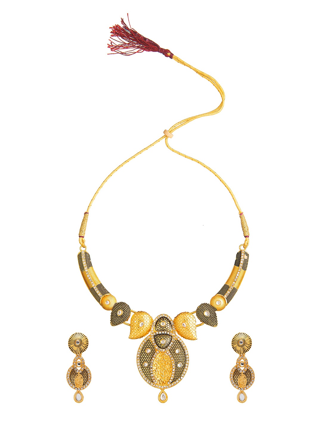 

Shining Jewel - By Shivansh Gold-Toned Brass Gold-Plated Handcrafted Necklace