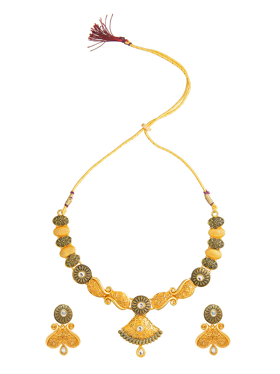 

Shining Jewel - By Shivansh Gold-Toned Brass Gold-Plated Handcrafted Necklace