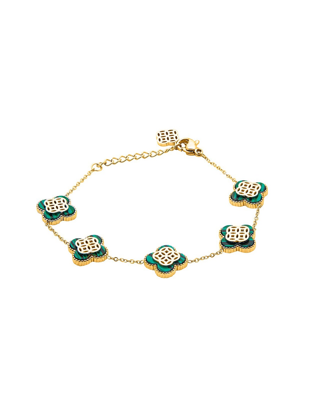 

Moon Dust Gold-Toned & Blue Brass Gold-Plated Charm Bracelet