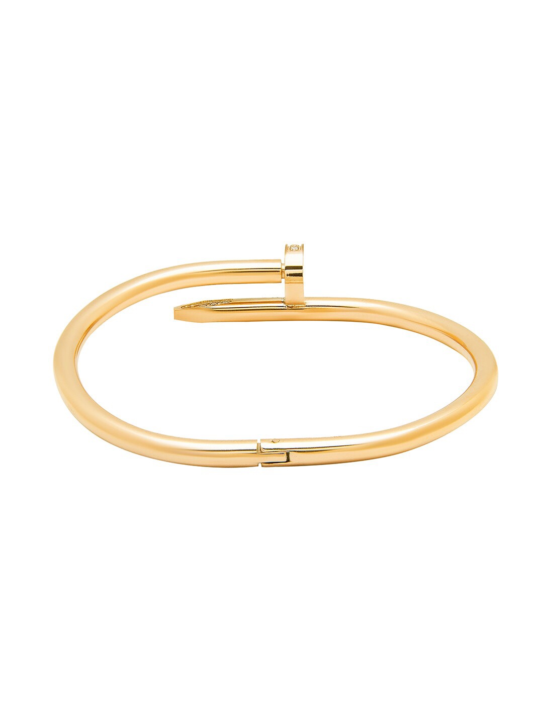 

Moon Dust Women Gold-Toned Brass Cubic Zirconia Gold-Plated Kada Bracelet