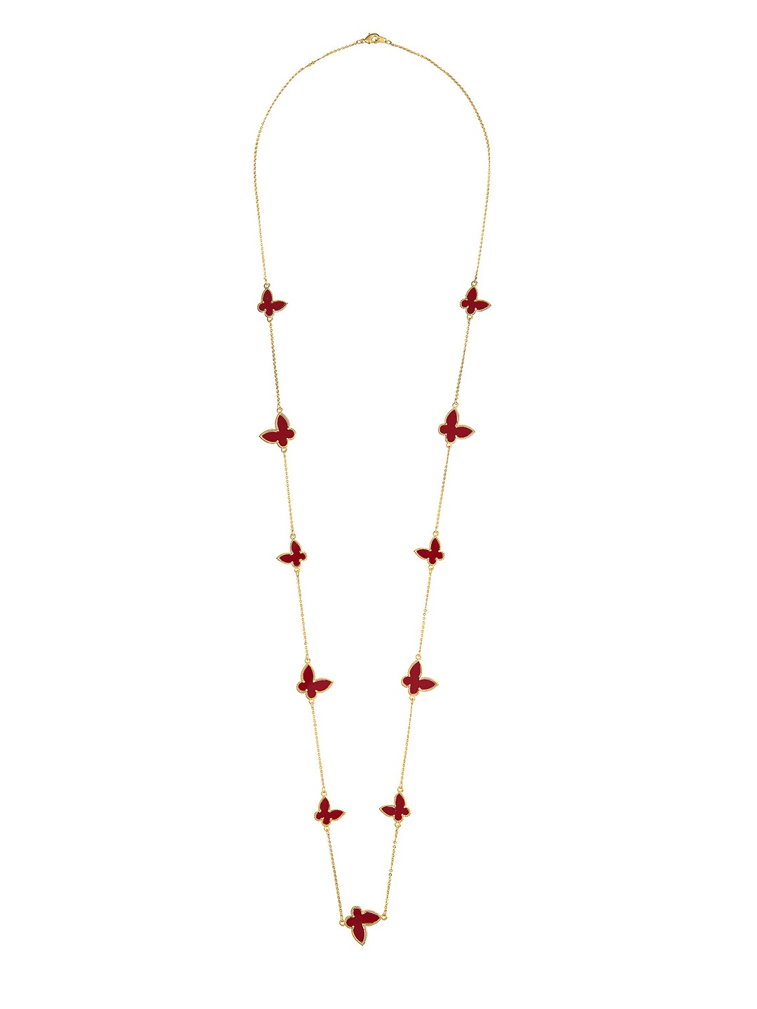 

Moon Dust Gold-Plated & Red Butterfly Chain Necklace