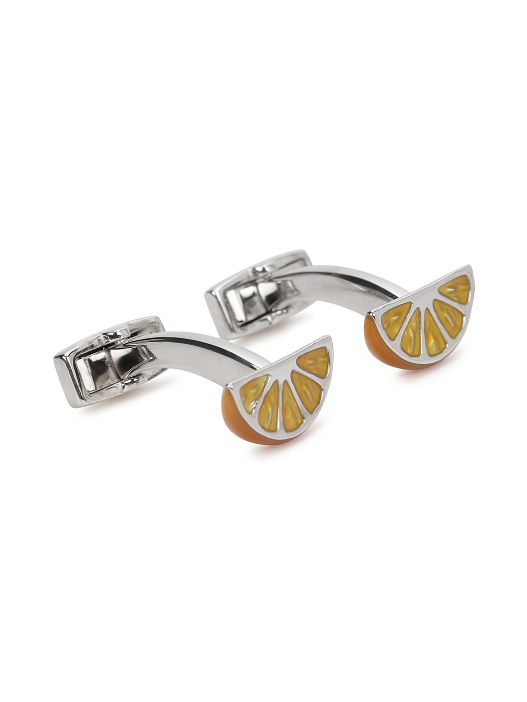 

HACKETT LONDON Orange & Silver-Toned Quirky Cufflink