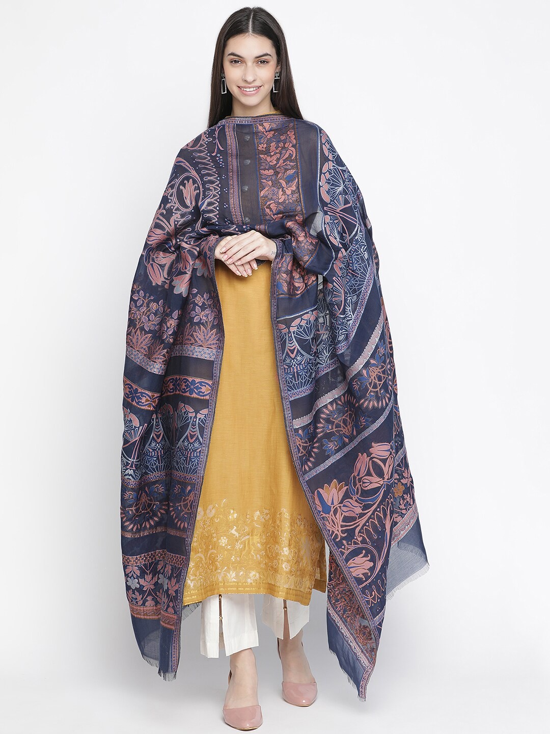 

SHINGORA Yellow & Grey Unstitched Dress Material