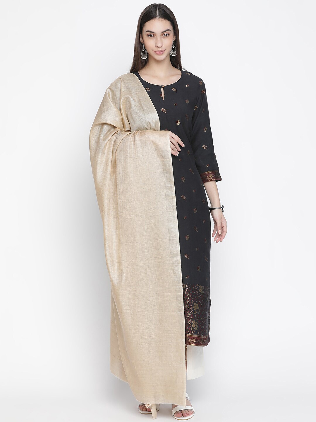 

SHINGORA Black & Golden Unstitched Dress Material