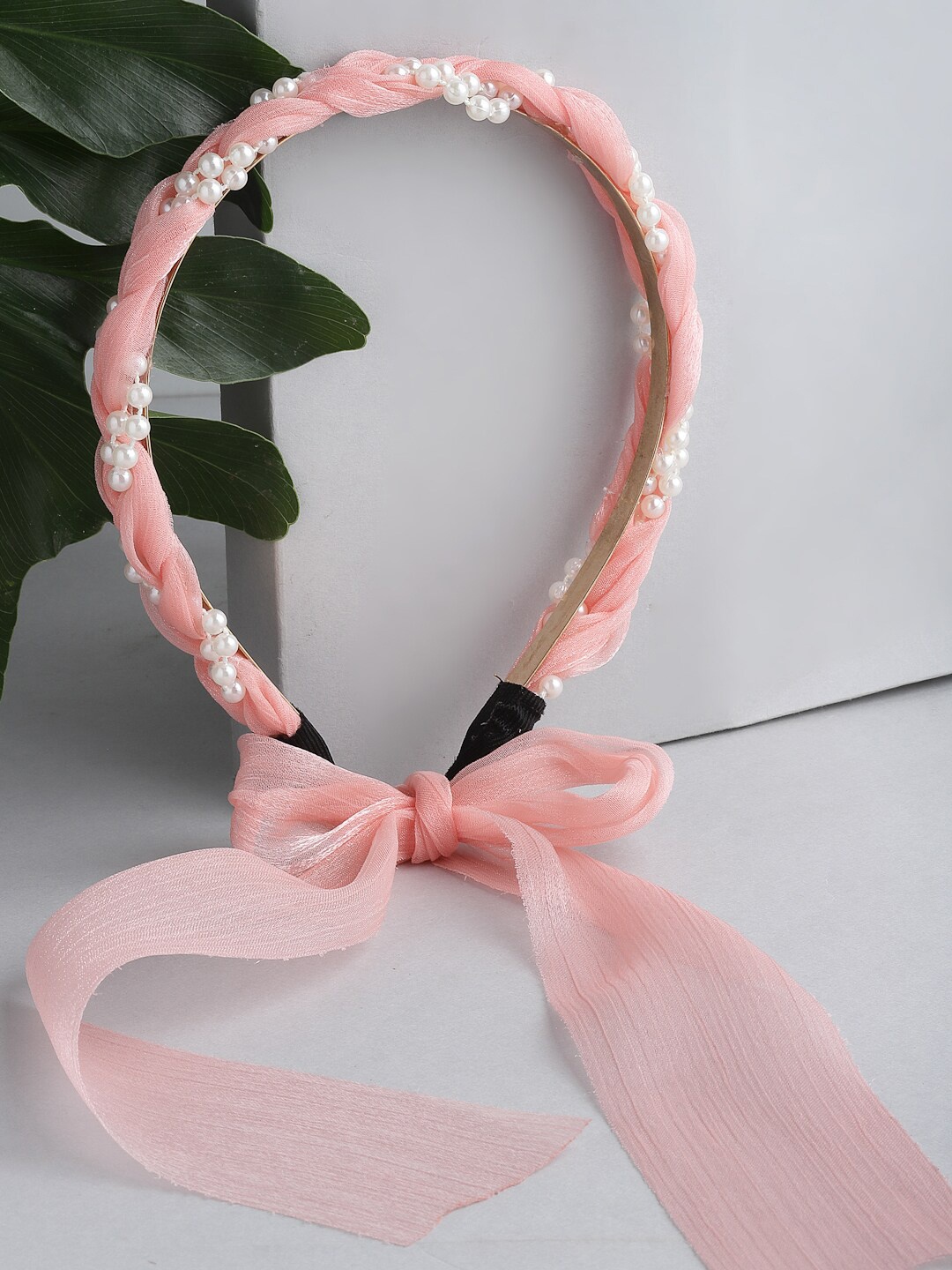 

VOGUE PANASH Women Pink & White Embellished Hairband