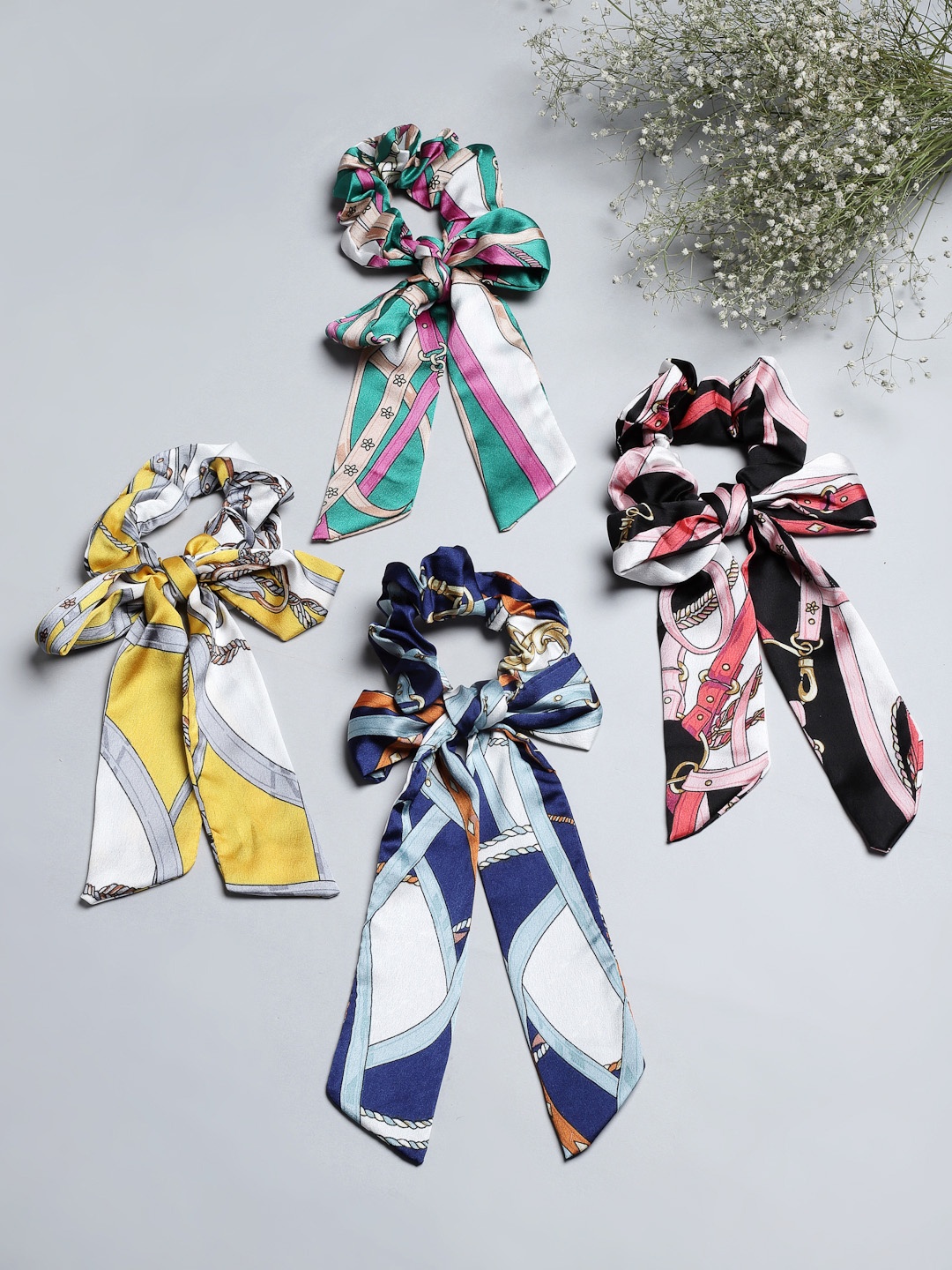 

VOGUE PANASH Women Multicoloured Set of 4 Ponytail Holders, Multi