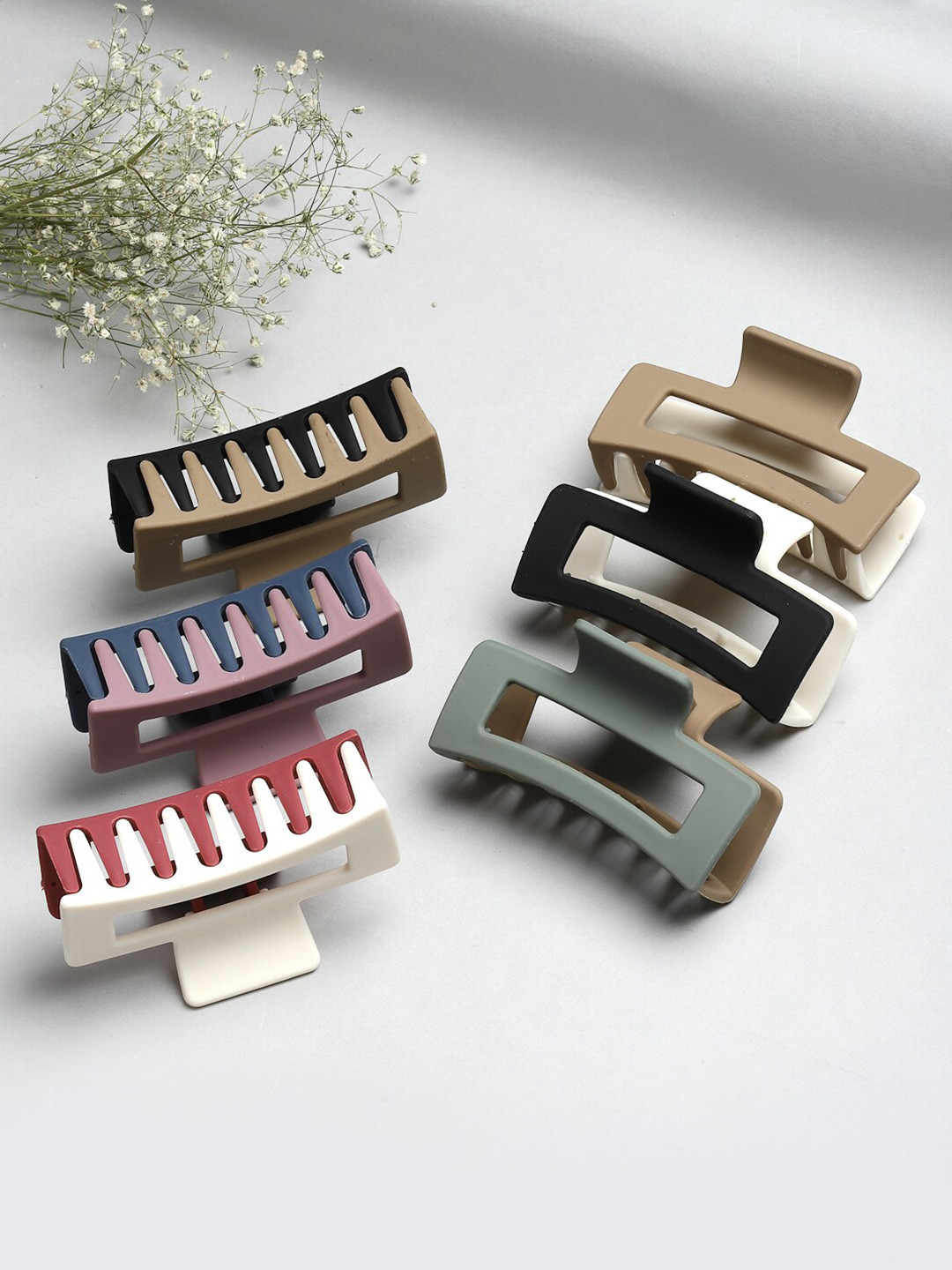

VOGUE PANASH Women Black & White Set of 6 Claw Clip