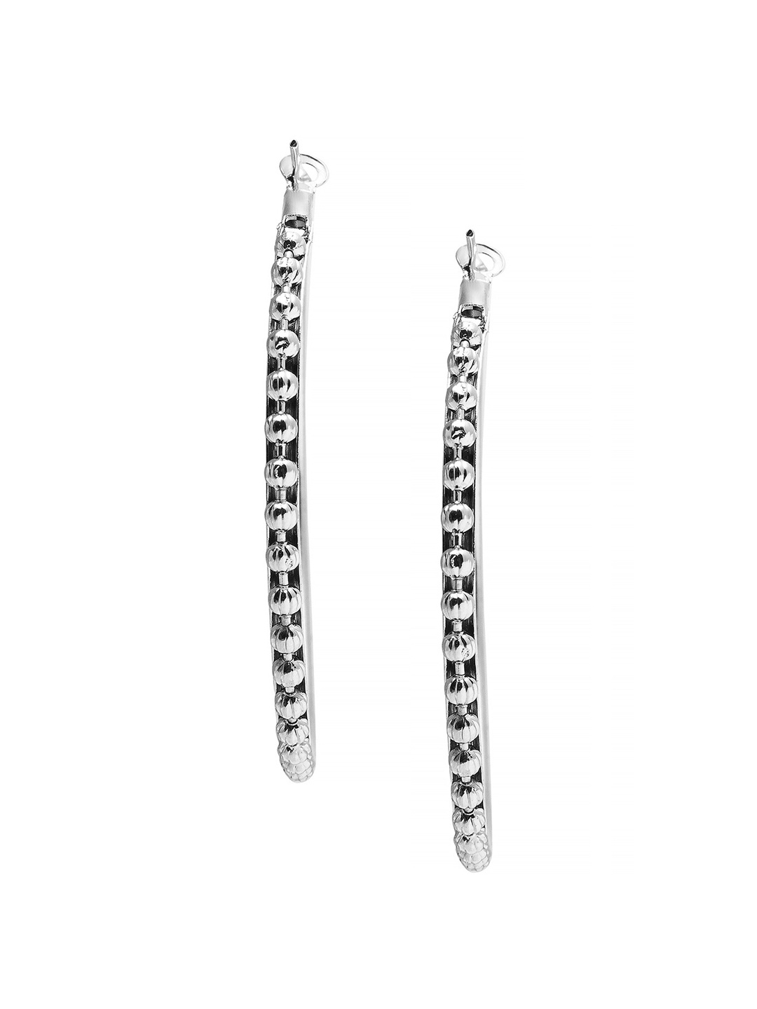 

Shining Jewel - By Shivansh Silver-Plated Circular Hoop Earrings