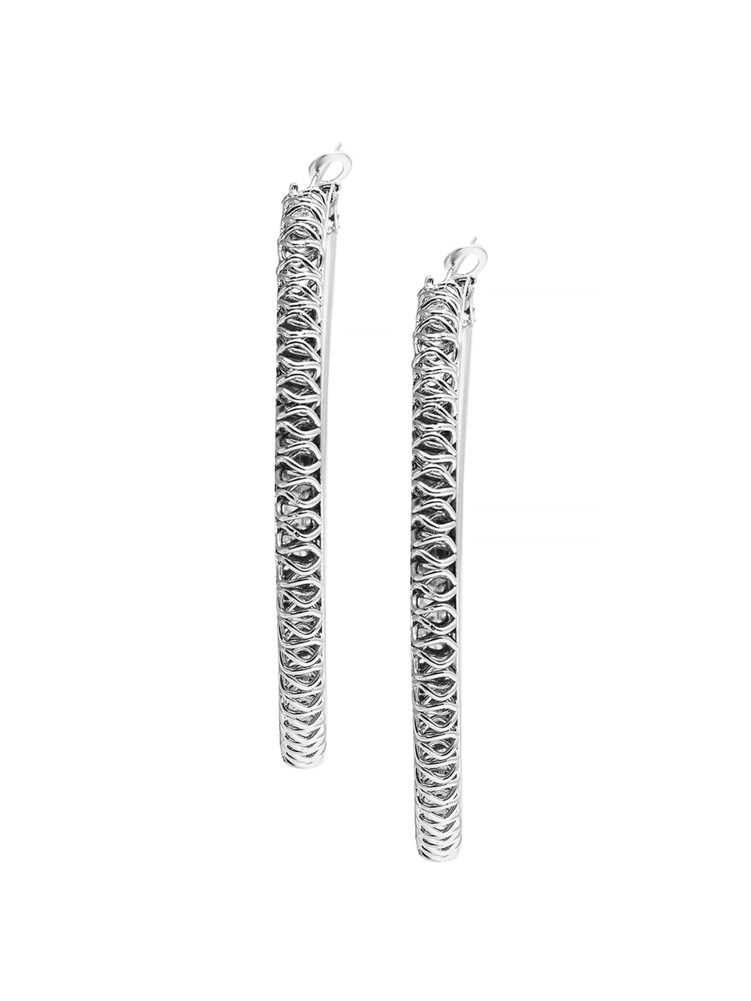 

Shining Jewel - By Shivansh Silver-Plated Circular Hoop Earrings