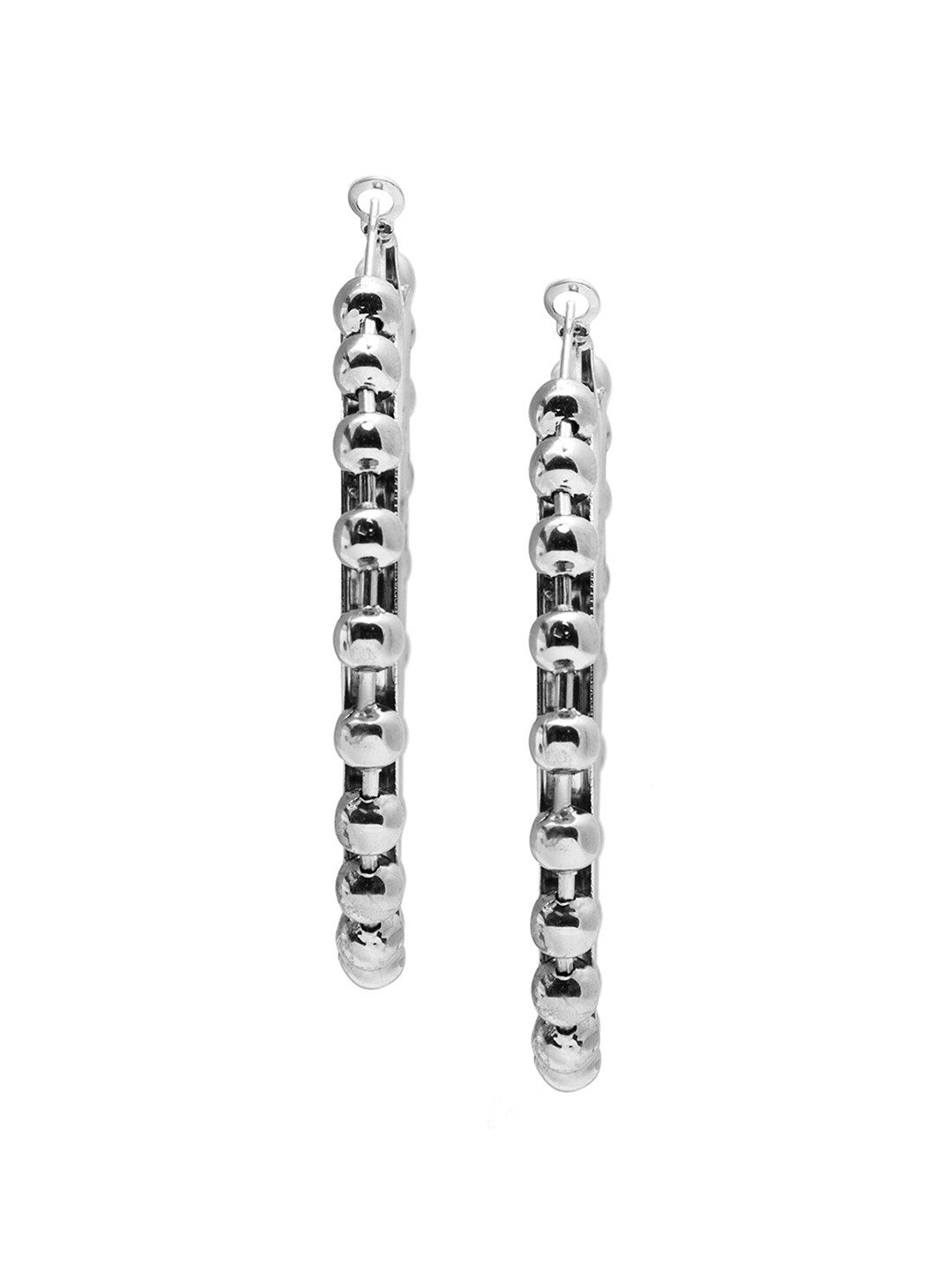 

Shining Jewel - By Shivansh Women Silver Plated Circular Hoop Earrings