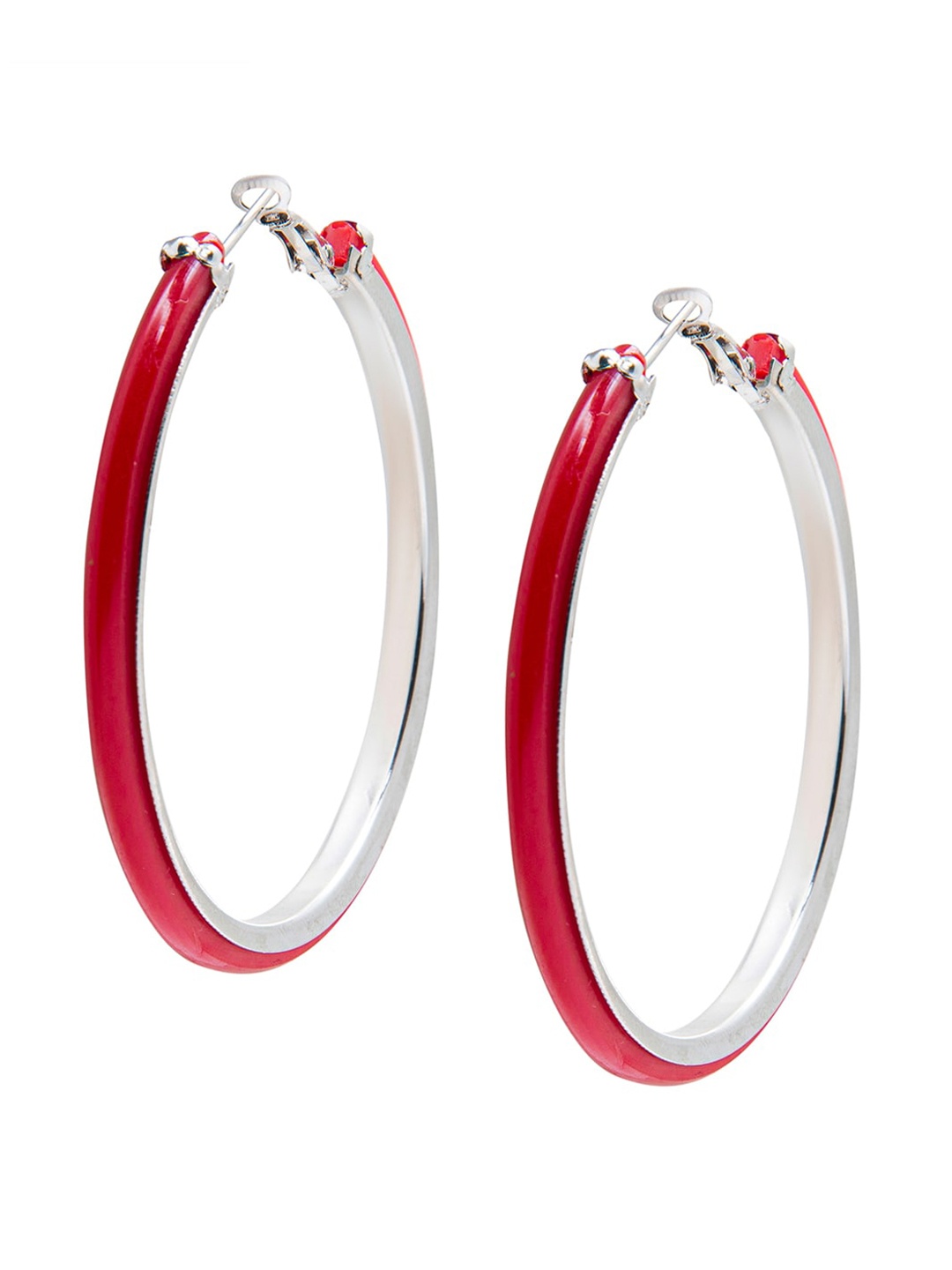 

Shining Jewel - By Shivansh Silver-Plated Circular Hoop Earrings