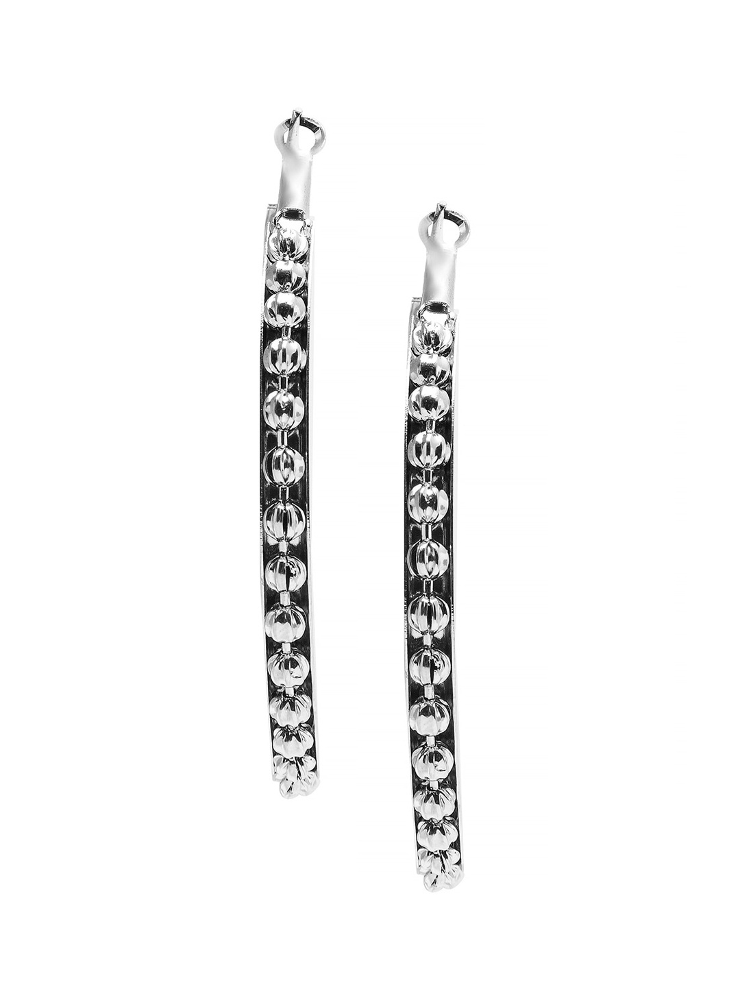 

Shining Jewel - By Shivansh Silver-Toned Circular Hoop Earrings