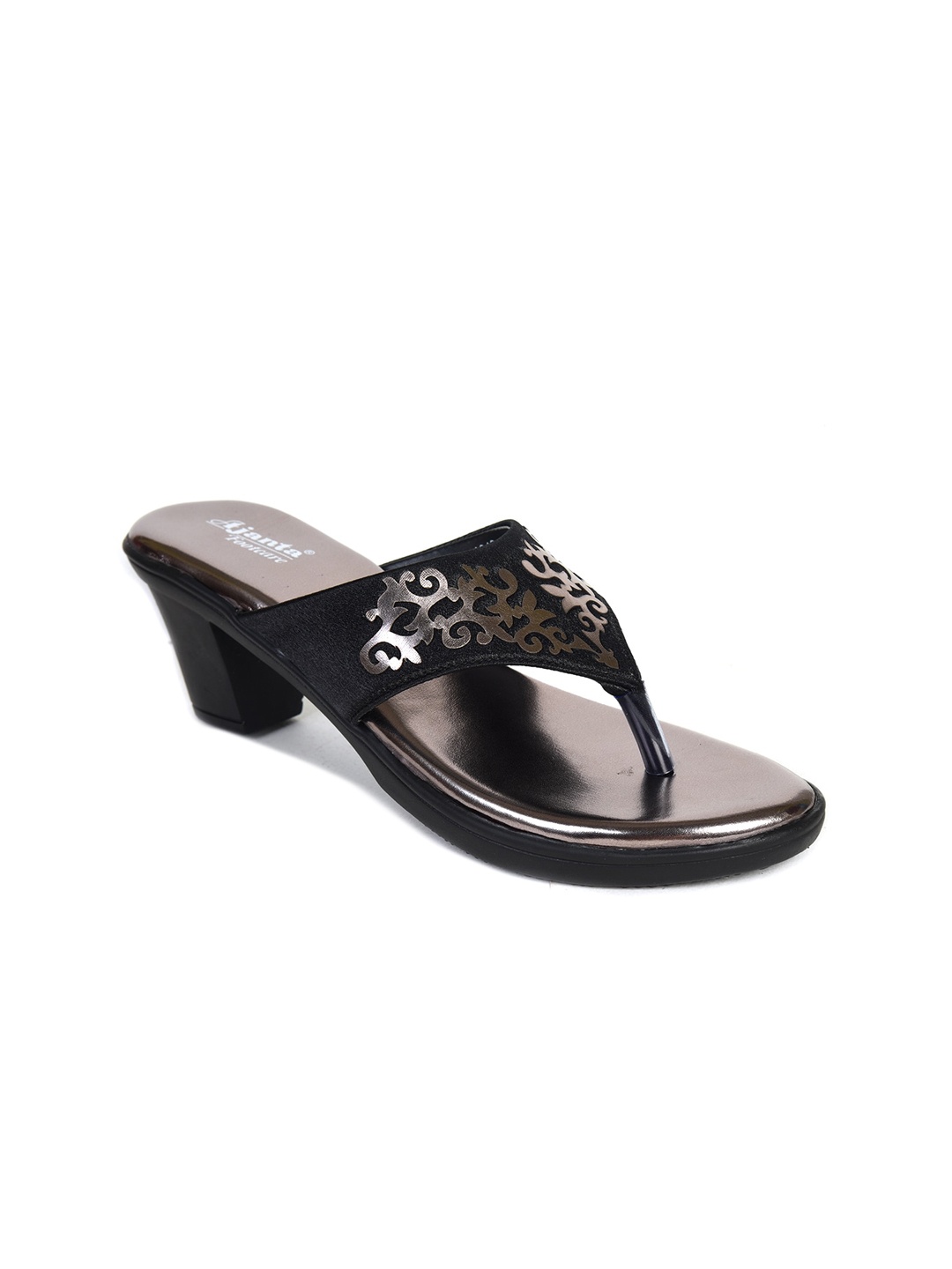 

Ajanta Black Embellished Block Heels