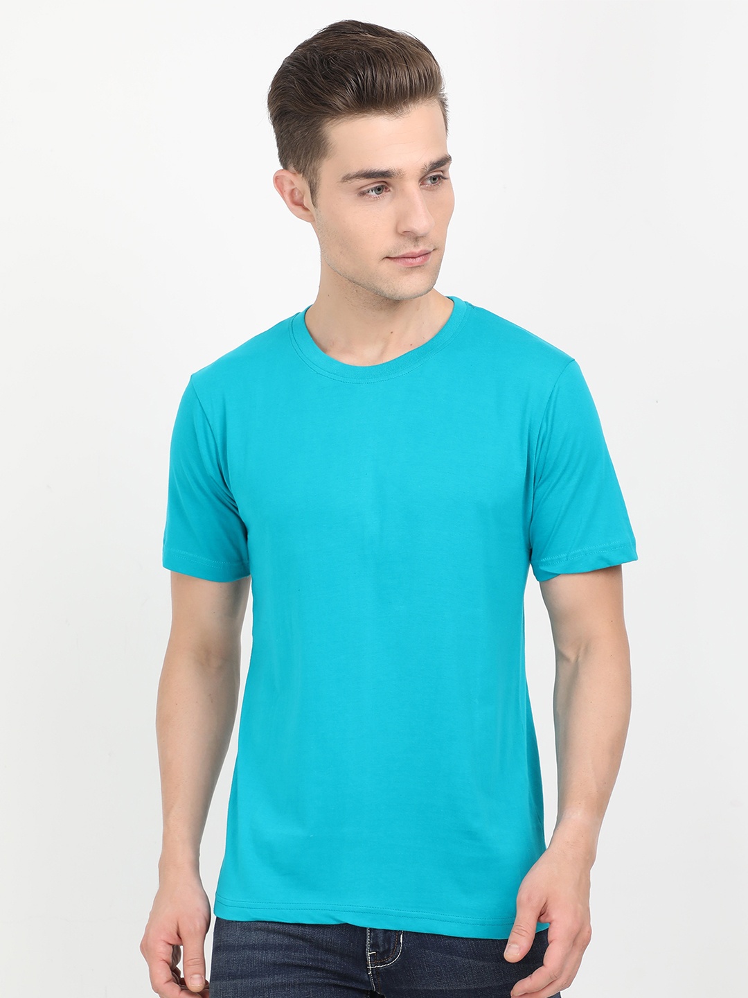 

Fleximaa Men Blue Solid Regular Fit T-shirt