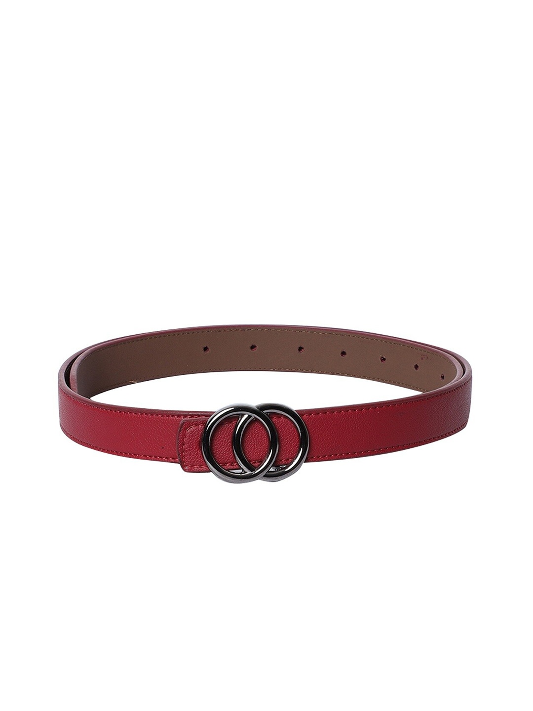 

thickskin Women Red Textured PU Belt