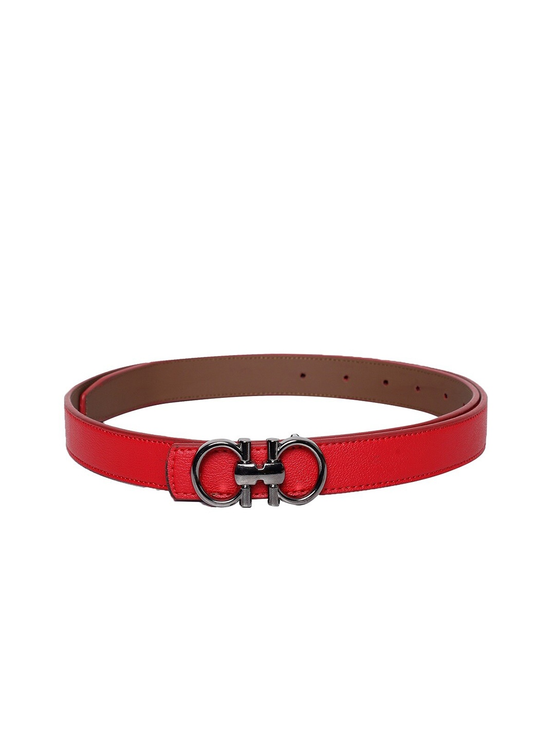 

thickskin Women Red Textured PU Belt