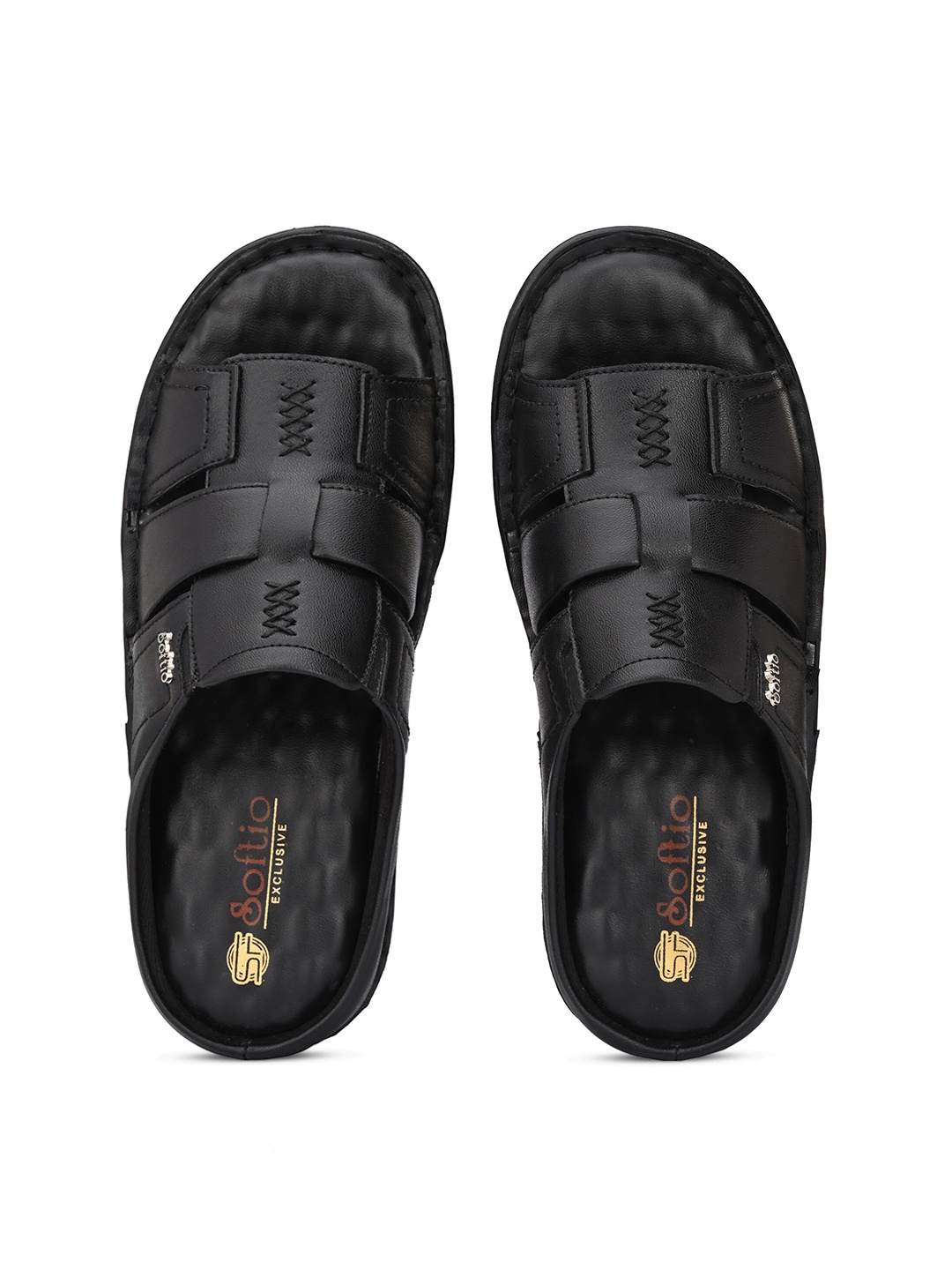 

SOFTIO Men Black Comfort Sandals