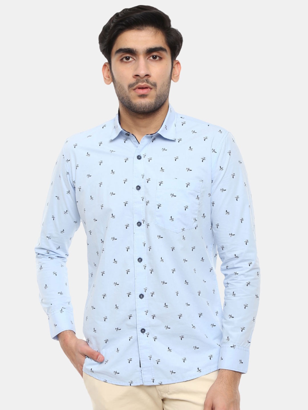 

V-Mart Men Blue Printed Casual Shirt