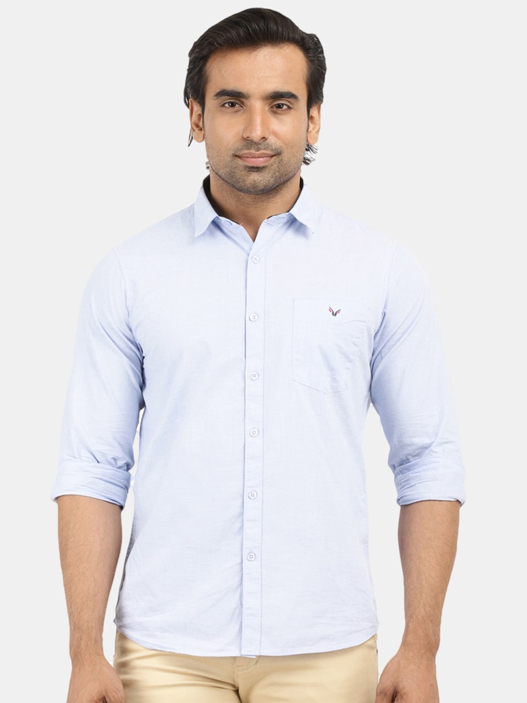 

V-Mart Men Blue Checked Casual Shirt