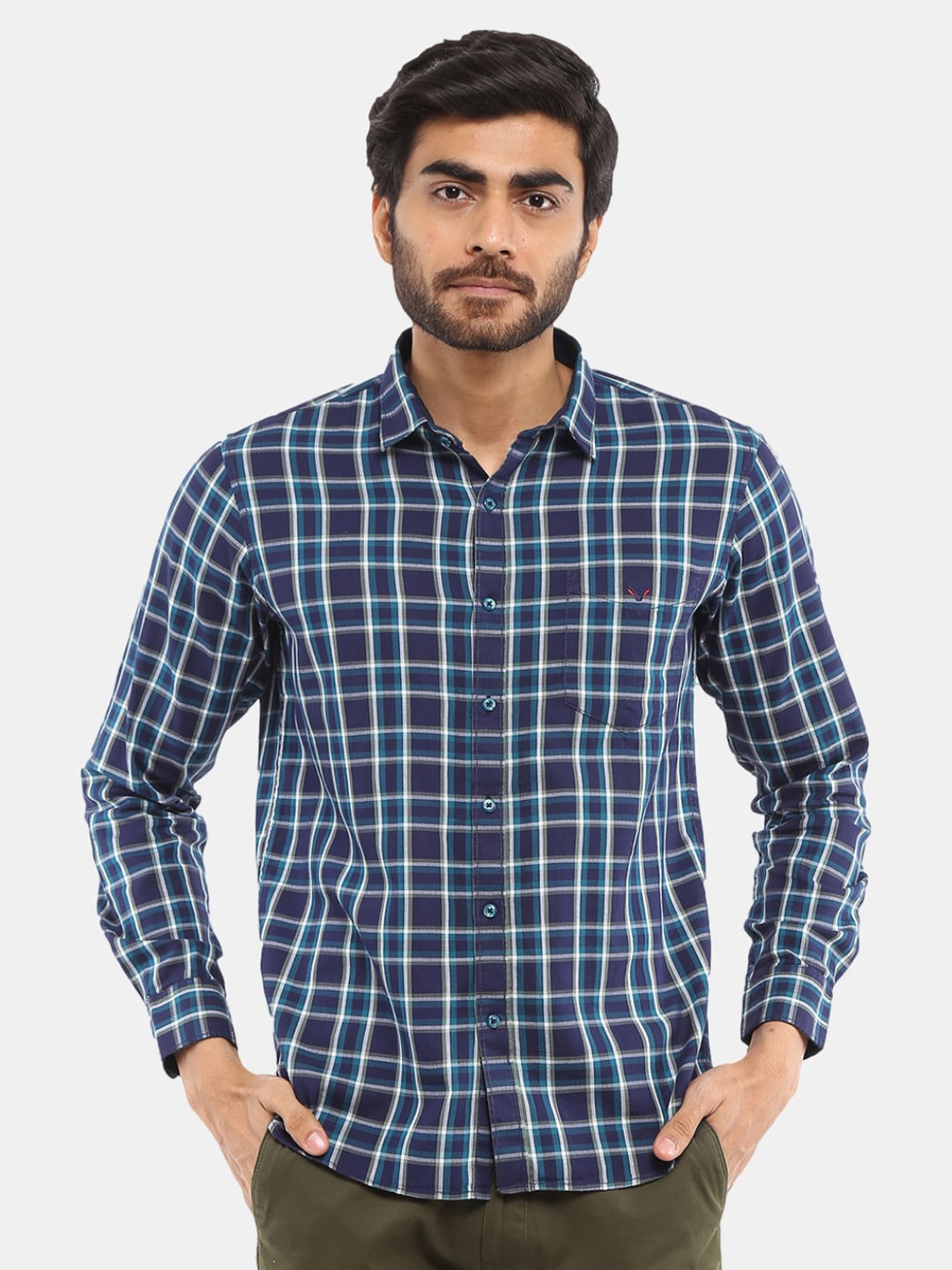 

V-Mart Men Green Tartan Checks Checked Casual Shirt