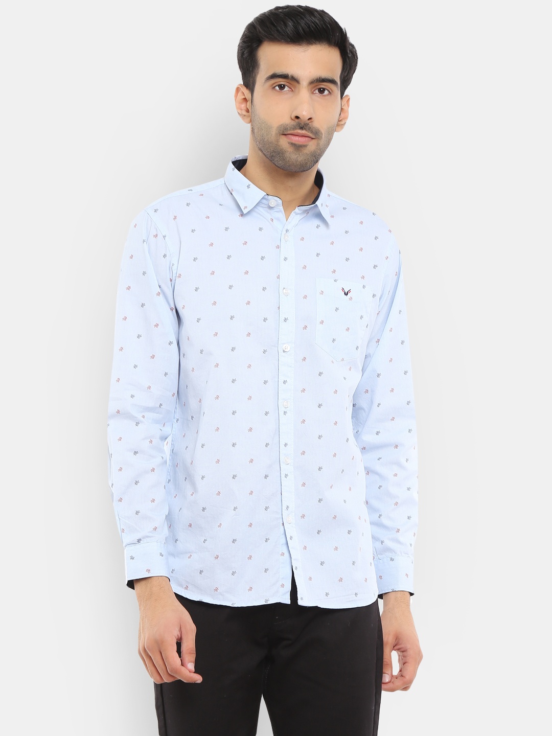 

V-Mart Men Blue Printed Casual Shirt