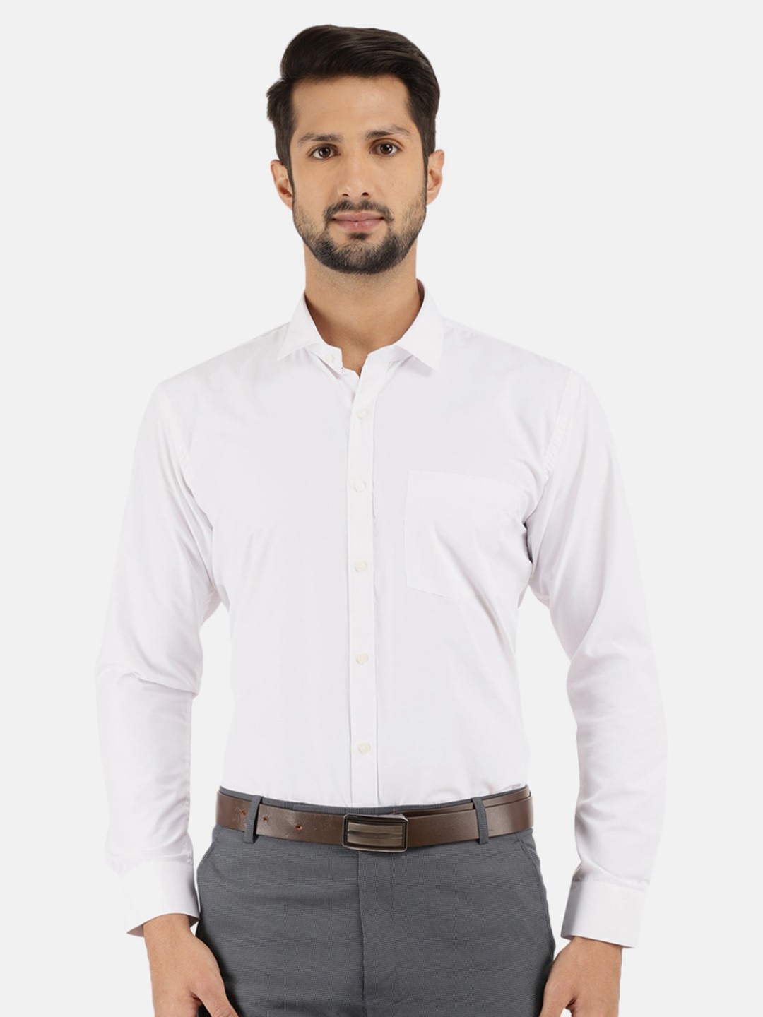 

V-Mart Men White Printed Formal Shirt