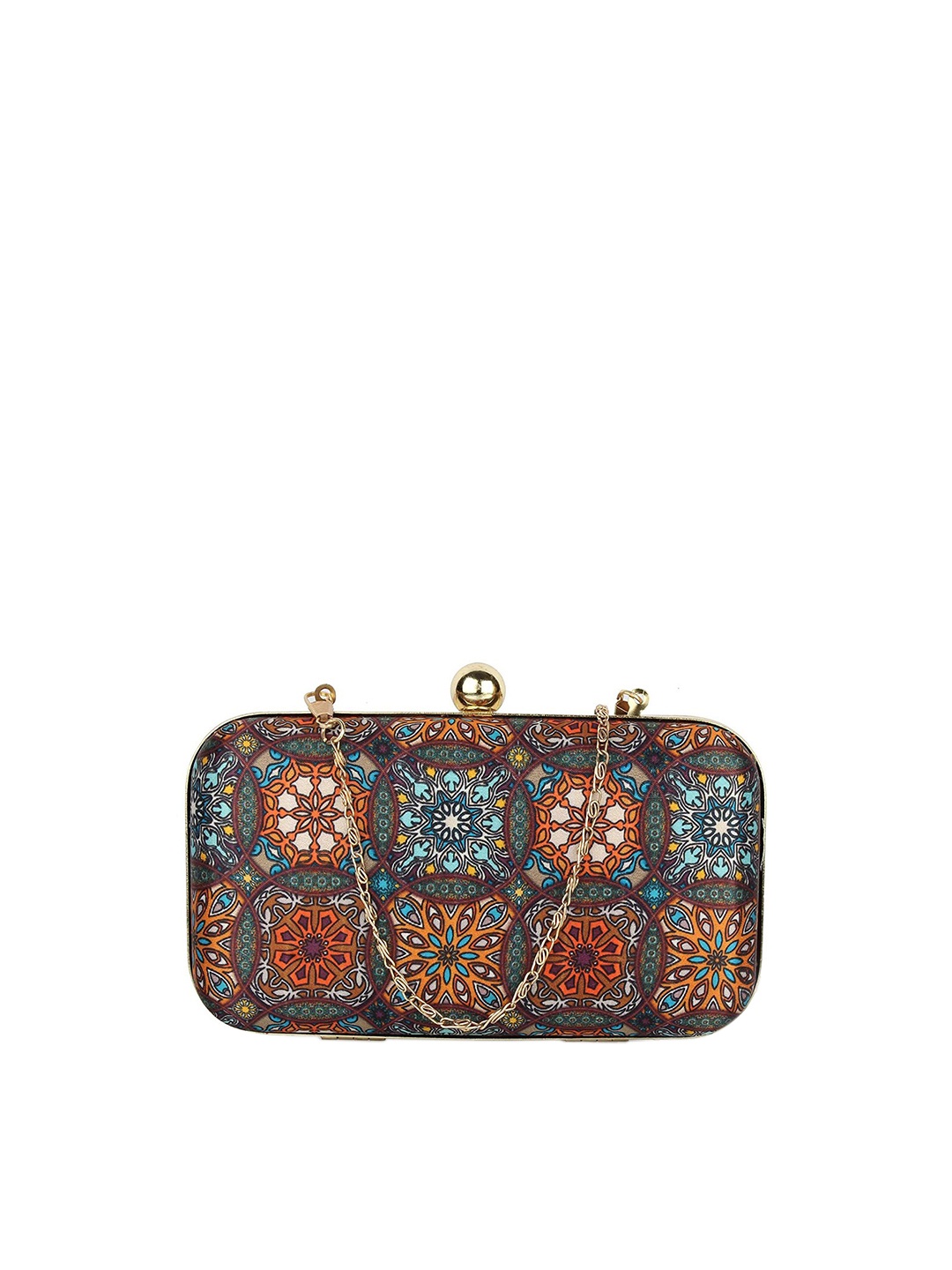 

Style SHOES Orange & Green Box Clutch