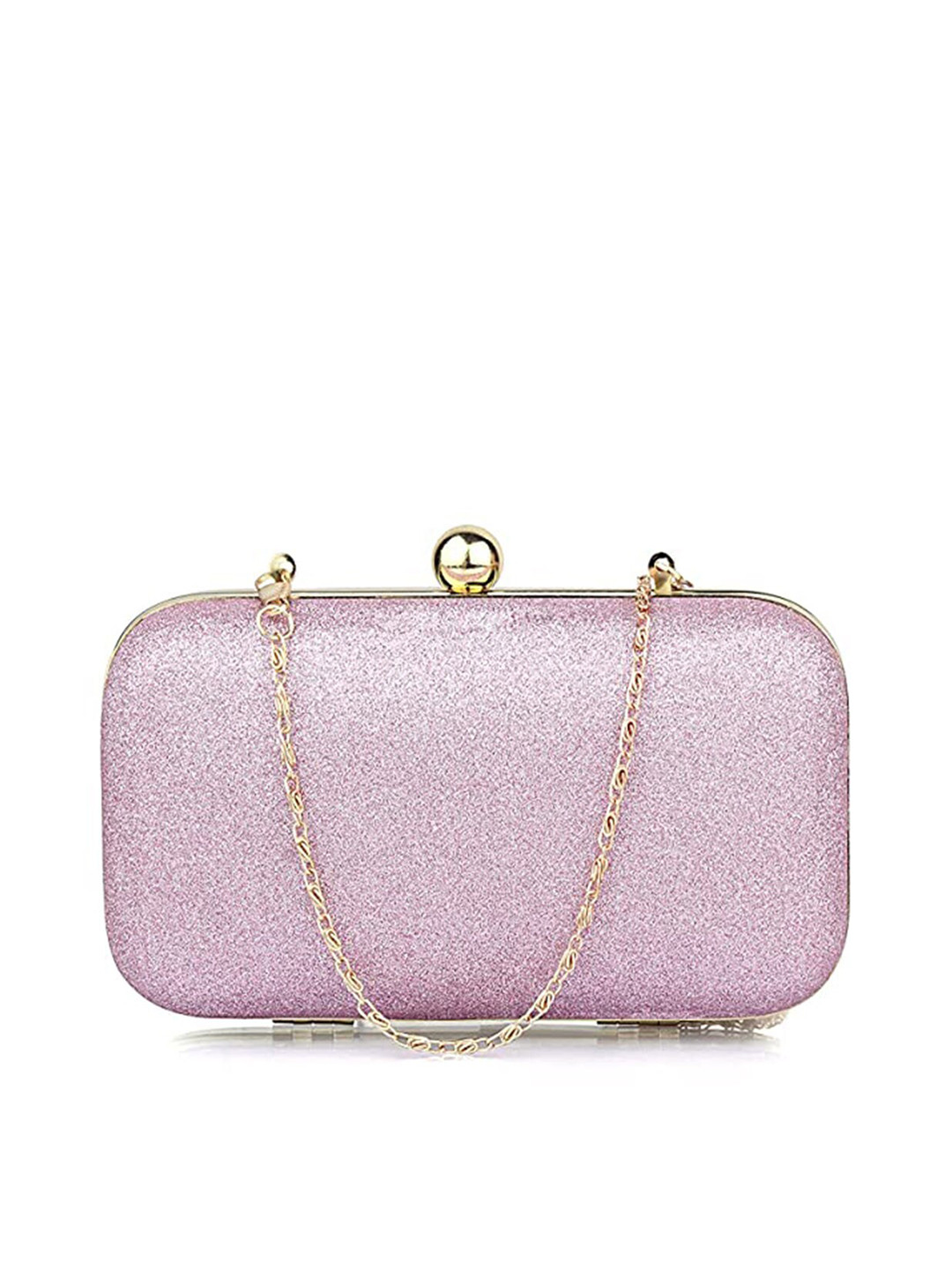 

Style SHOES Lavender & Gold-Toned Box Clutch
