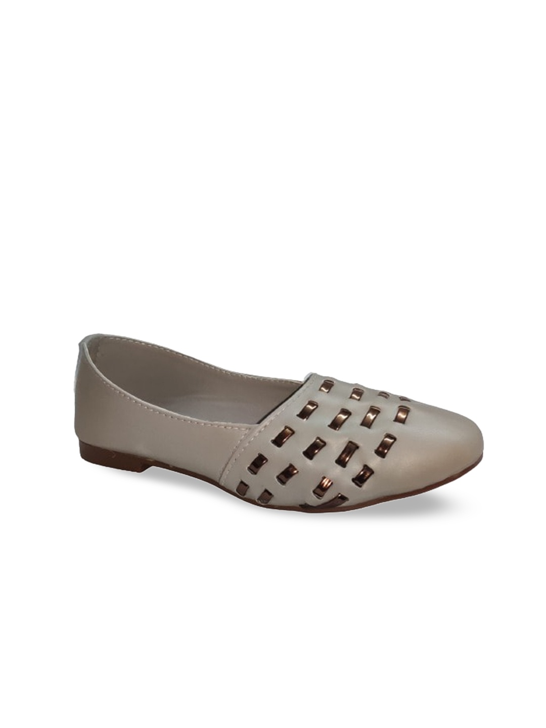 

WOMENS BERRY Women Grey Textured Ballerinas Flats