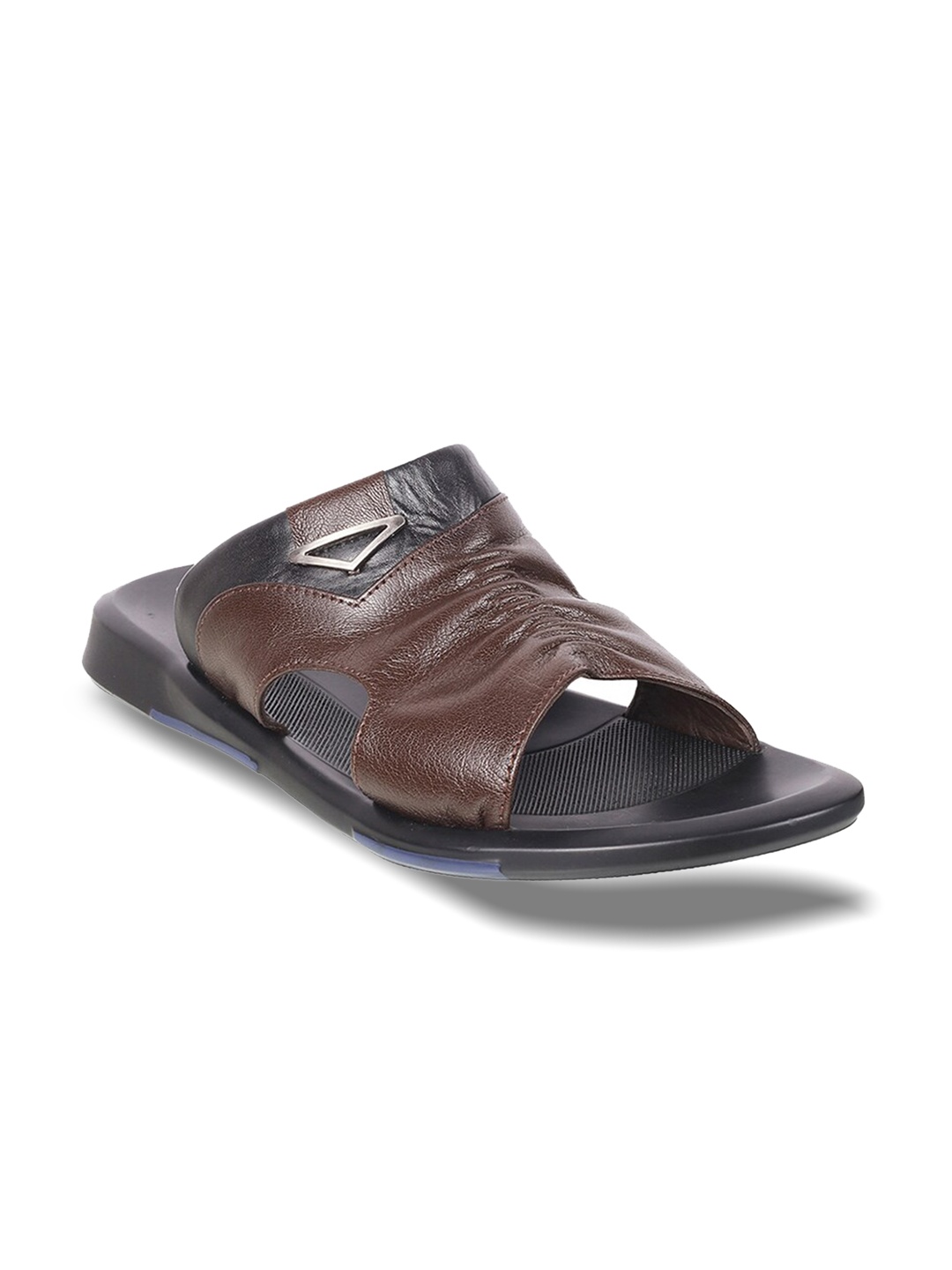 

DAVINCHI Men Brown Leather Comfort Sandals