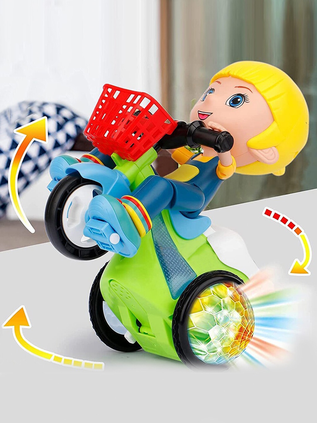 

WEMBLEY Kids Green & Yellow Bicycle Toy With Light & Music