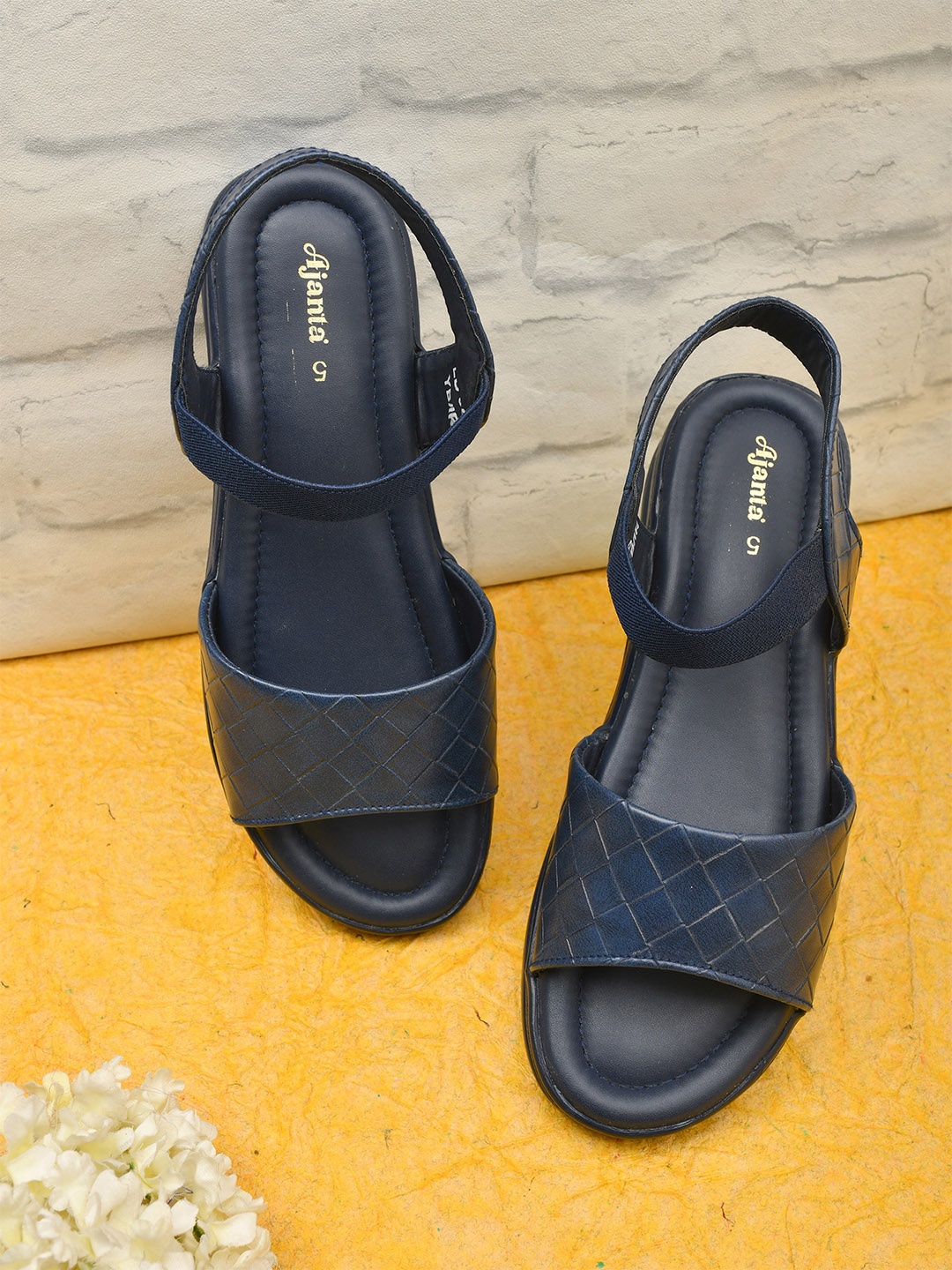 

Ajanta Women Open Toe Flats, Navy blue