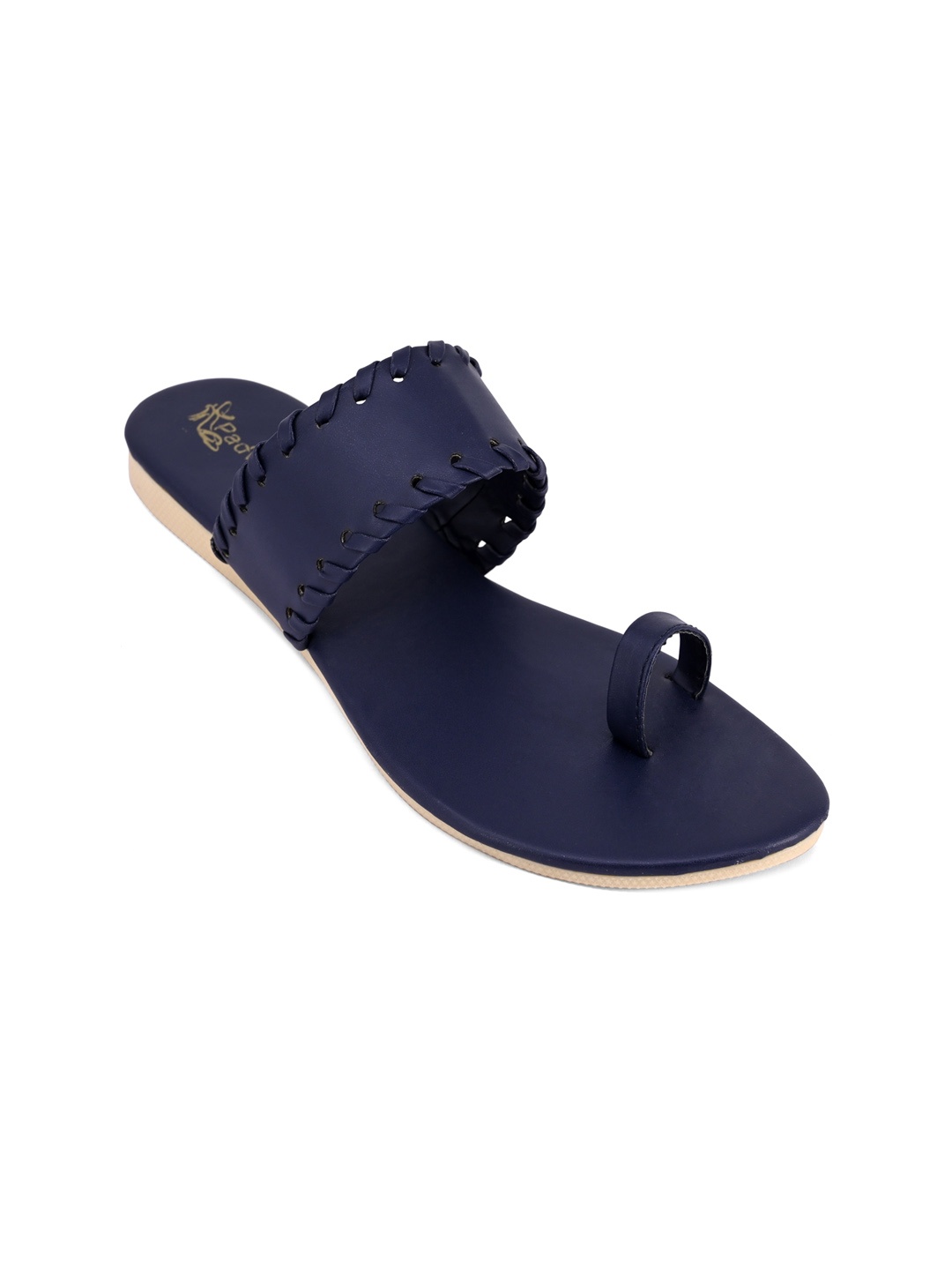 

Padvesh Women Navy Blue Embellished Ethnic One Toe Flats