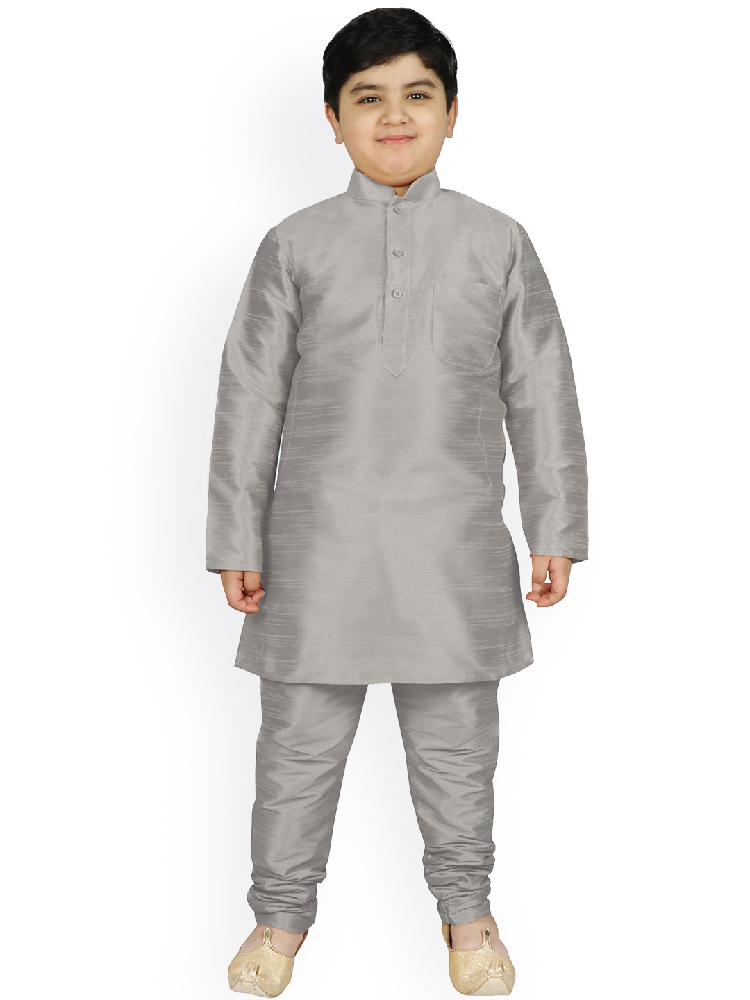 

SG YUVRAJ Boys Blue Raw Silk Kurta with Pyjamas & Jacket