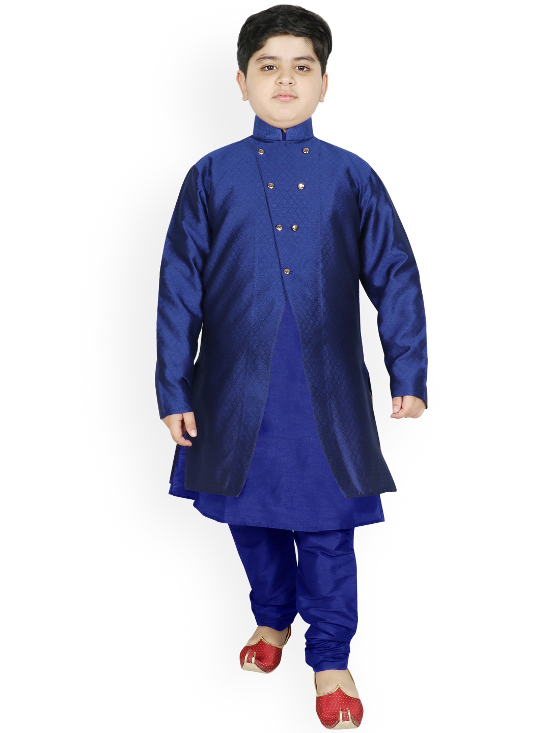 

SG YUVRAJ Boys Blue Raw Silk Kurta with Pyjamas