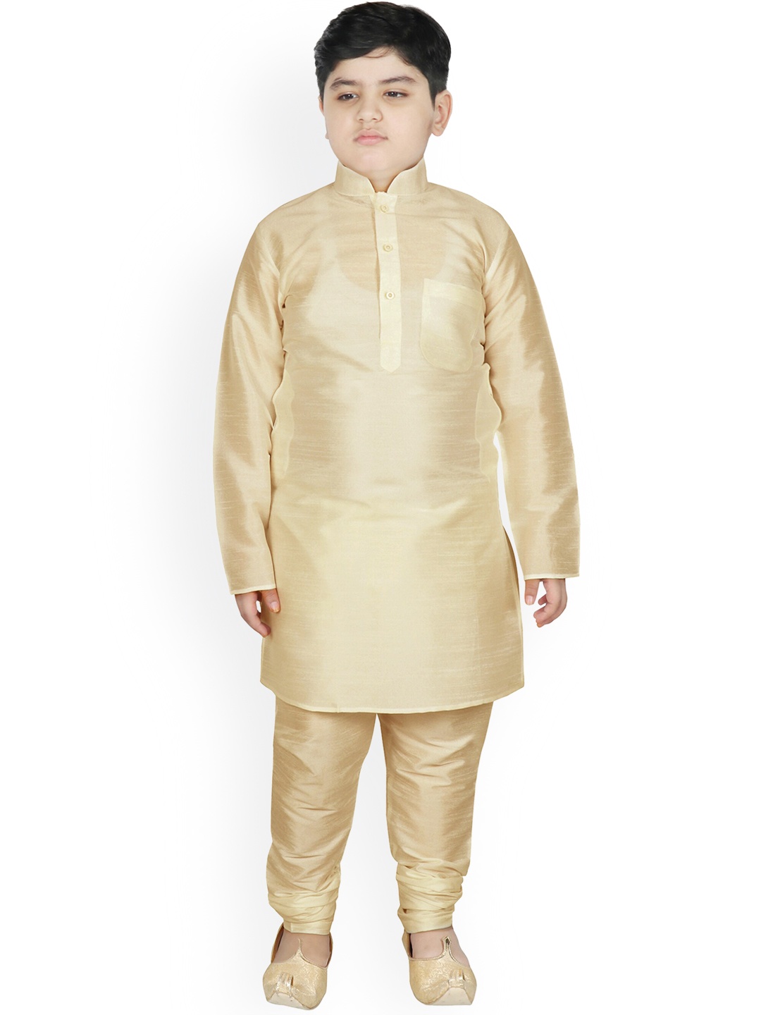 

SG YUVRAJ Boys Yellow Raw Silk Kurta with Salwar