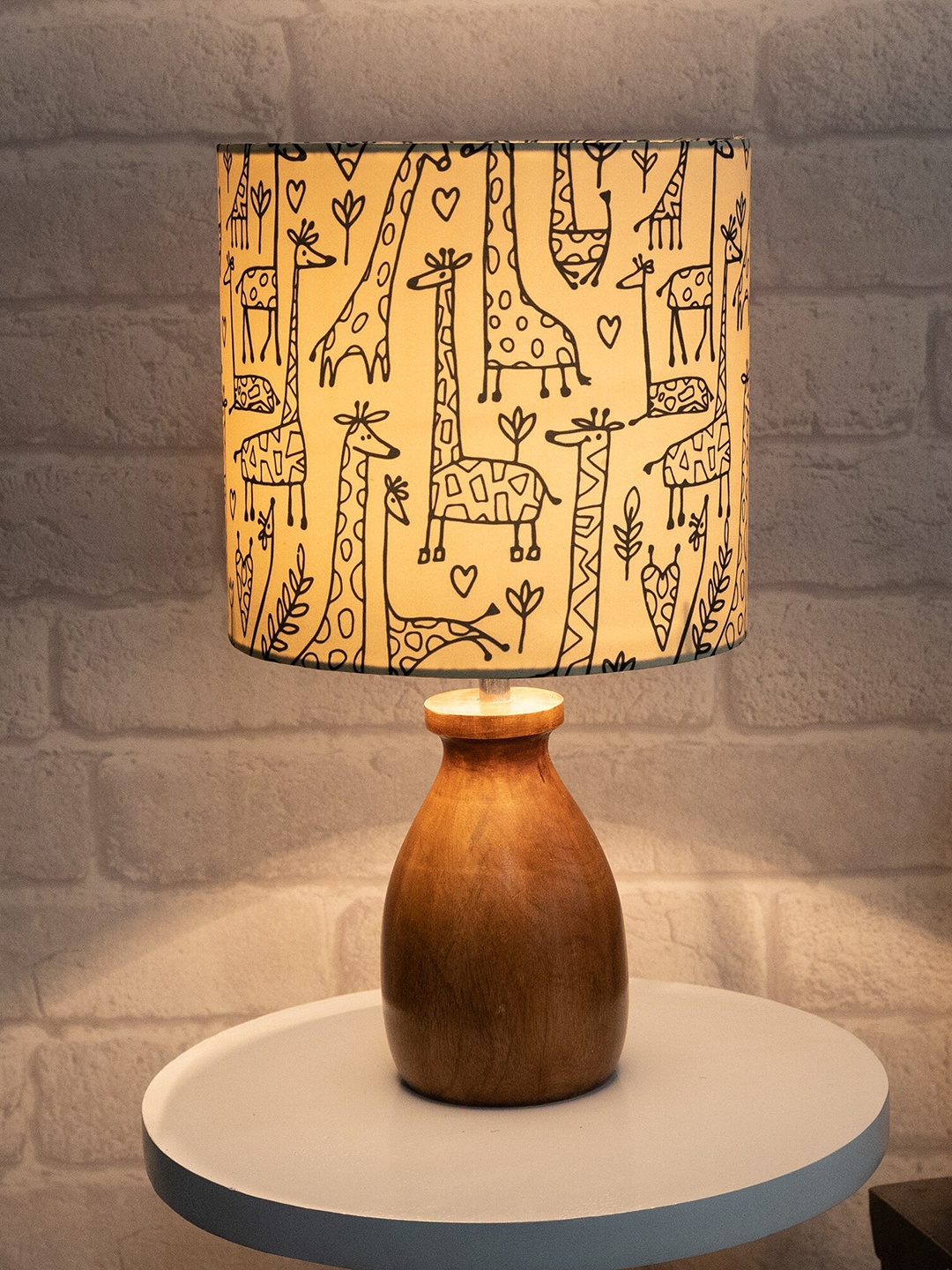 

Homesake Beige Printed Modern Fabric Table Lamp