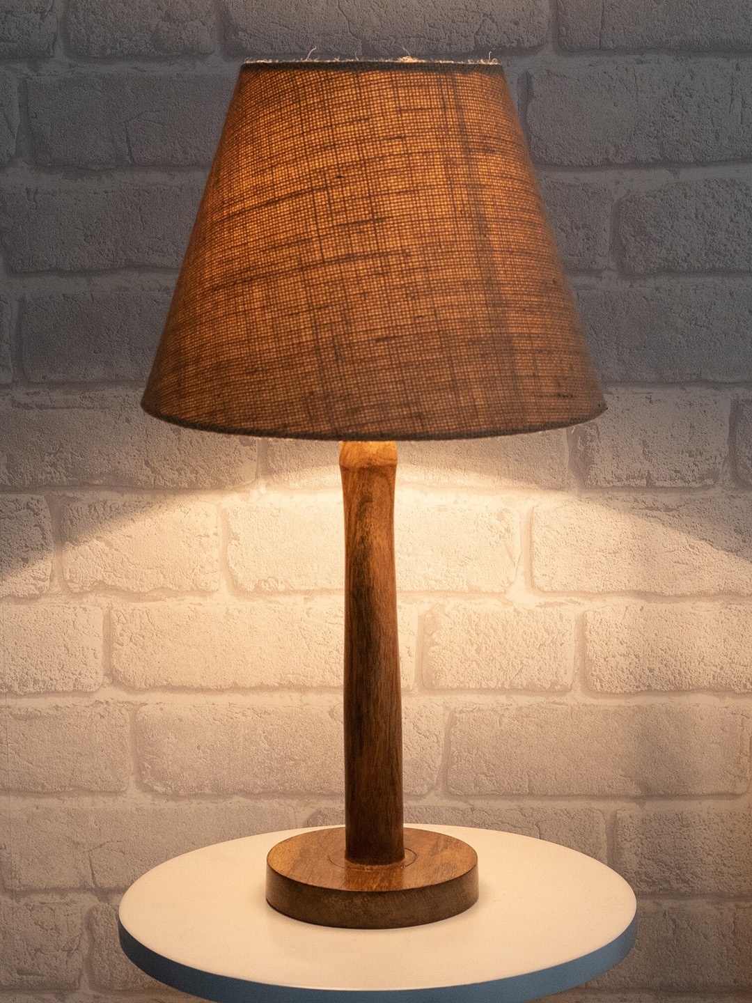 

Homesake Beige Solid Contemporary Bedside Standard Table Lamp with Shade