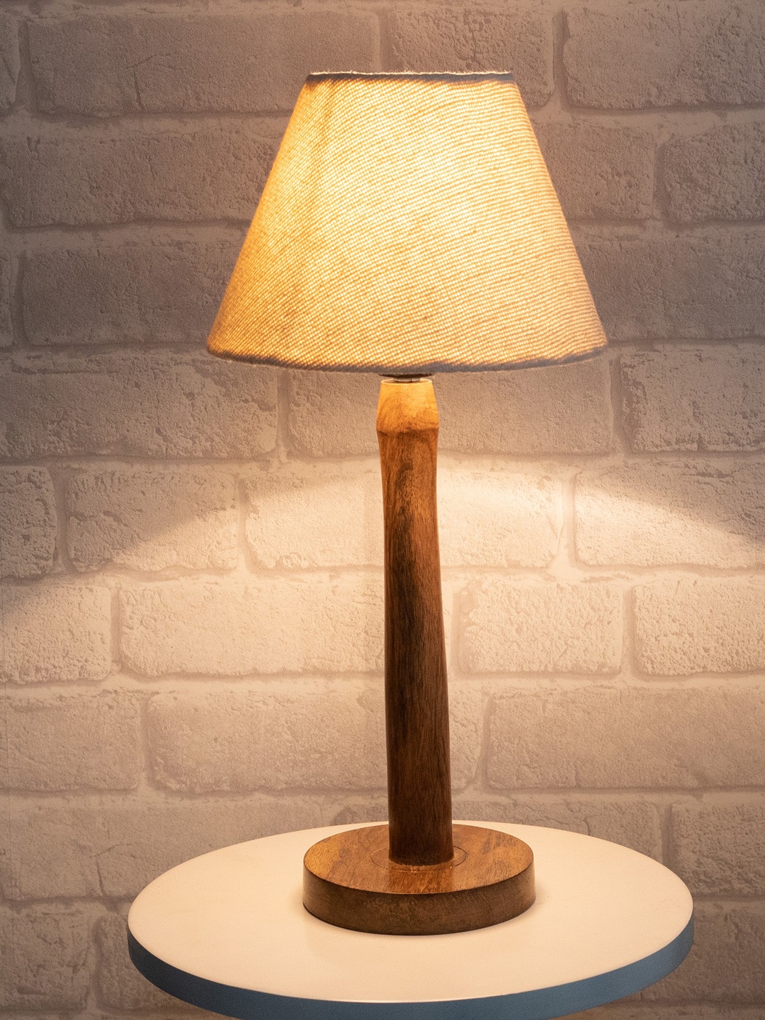 

Homesake White Wooden Table Lamp with Shade