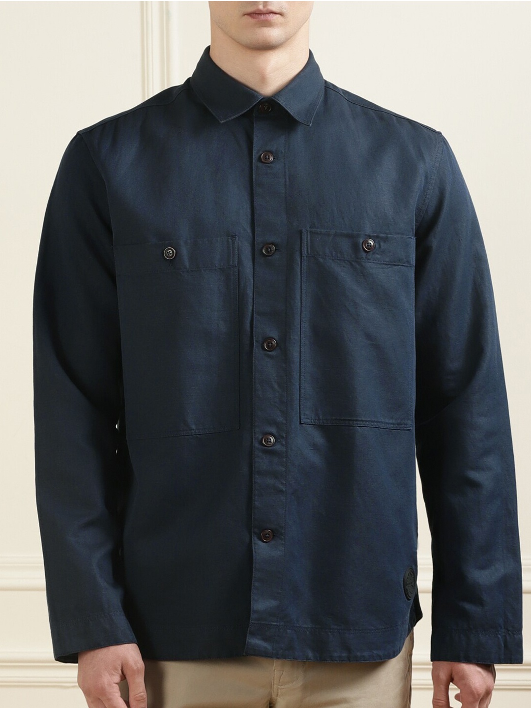 

Ted Baker Men Navy Blue Casual Shirt
