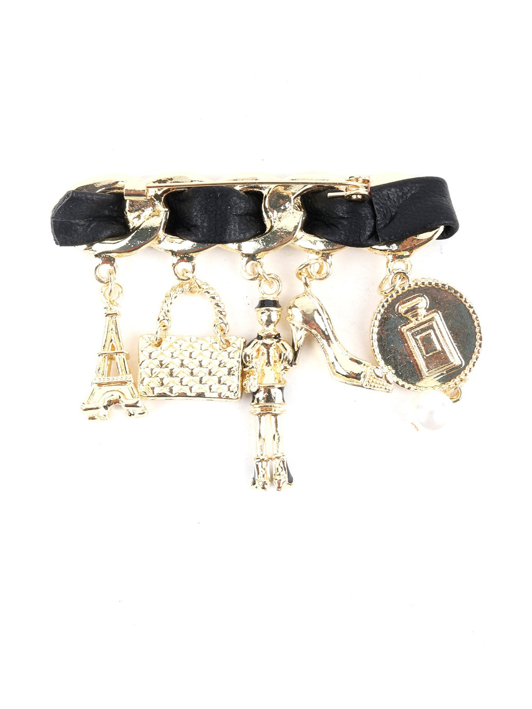 

ODETTE Gold-Toned Black Brooch