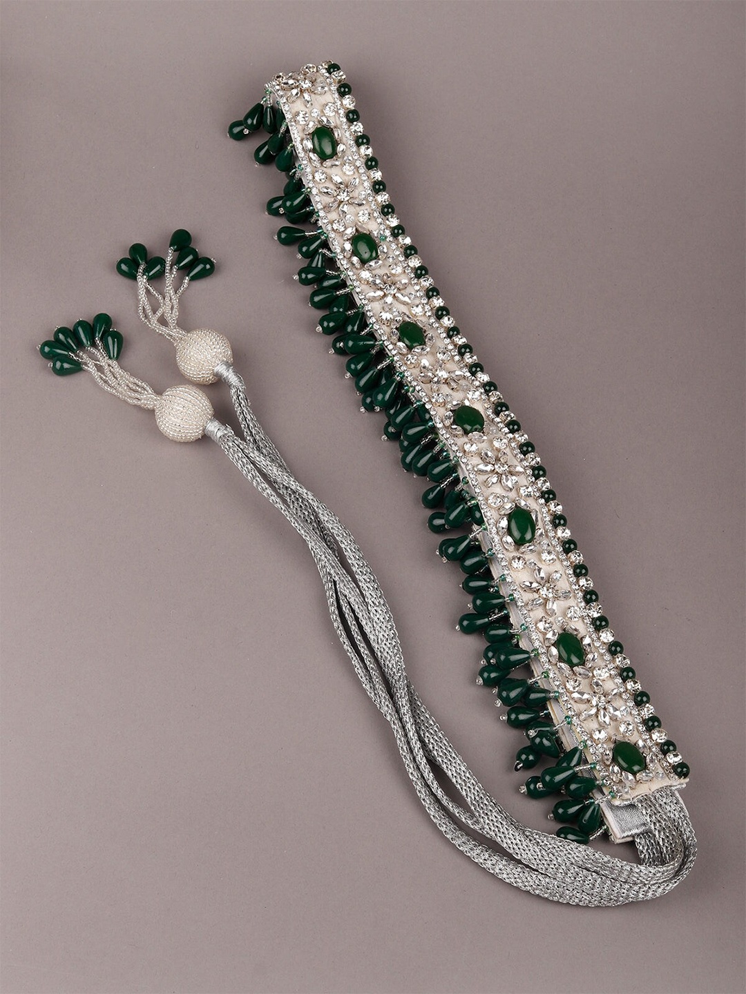 

ODETTE Women Green Embellished PU Belt