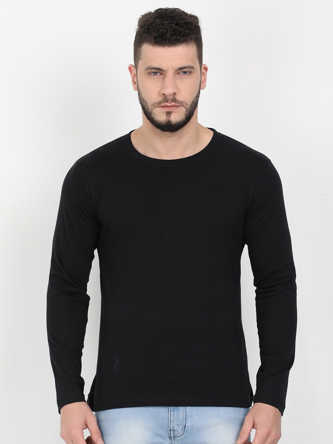 

Fleximaa Men Black Raw Edge T-shirt