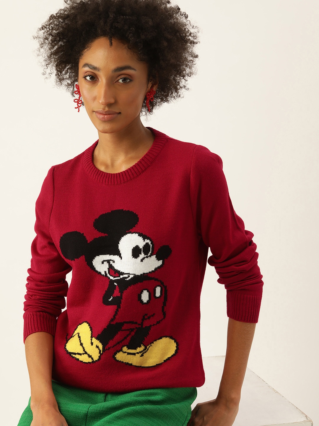 

Kook N Keech Disney Women Red & White Mickey Mouse Printed Pullover