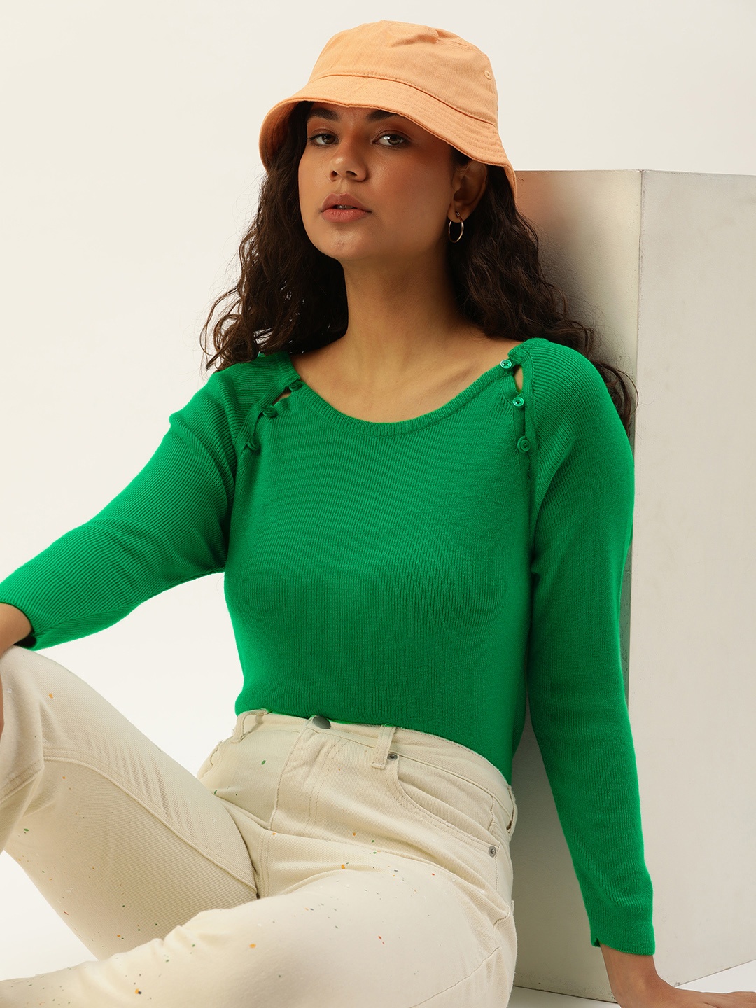 

Kook N Keech Women Solid Pullover, Green
