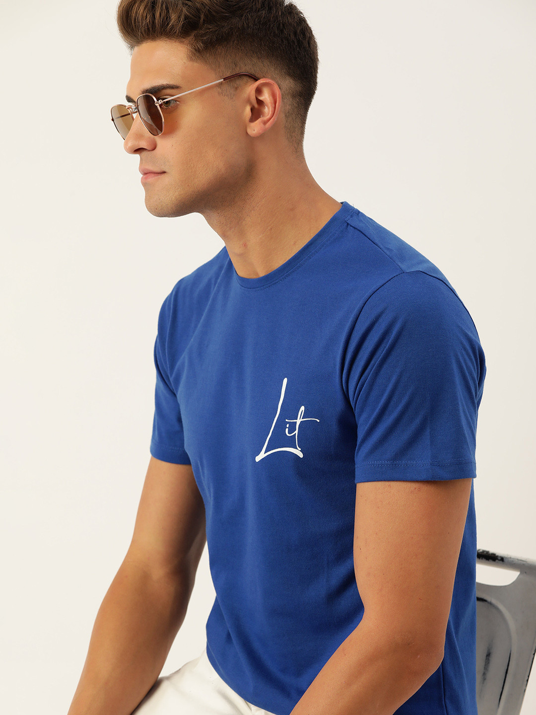 

Kook N Keech Men Blue Pure Cotton T-shirt